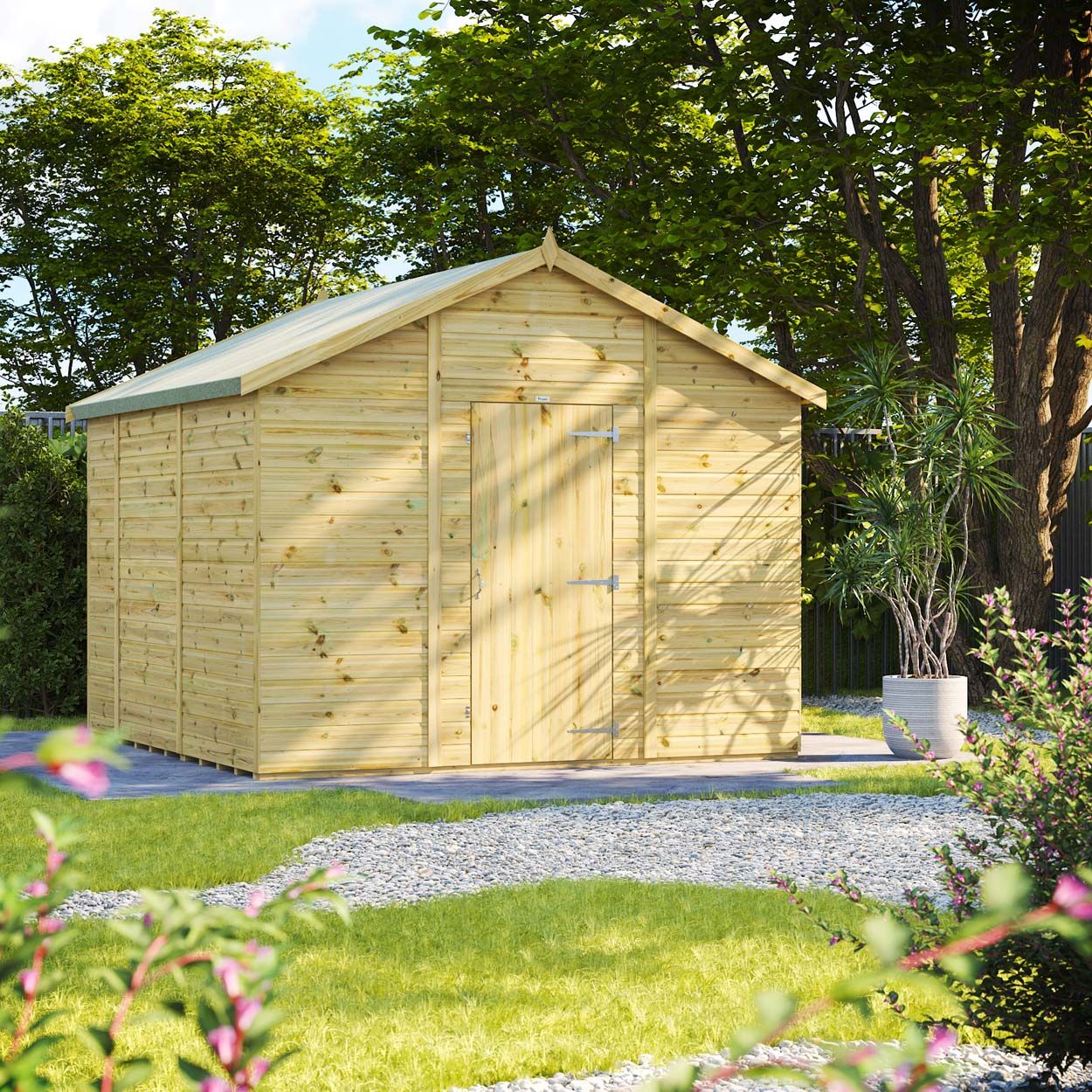 Powersheds Prem Apex GDN Shed 10ftx10ft Wndless