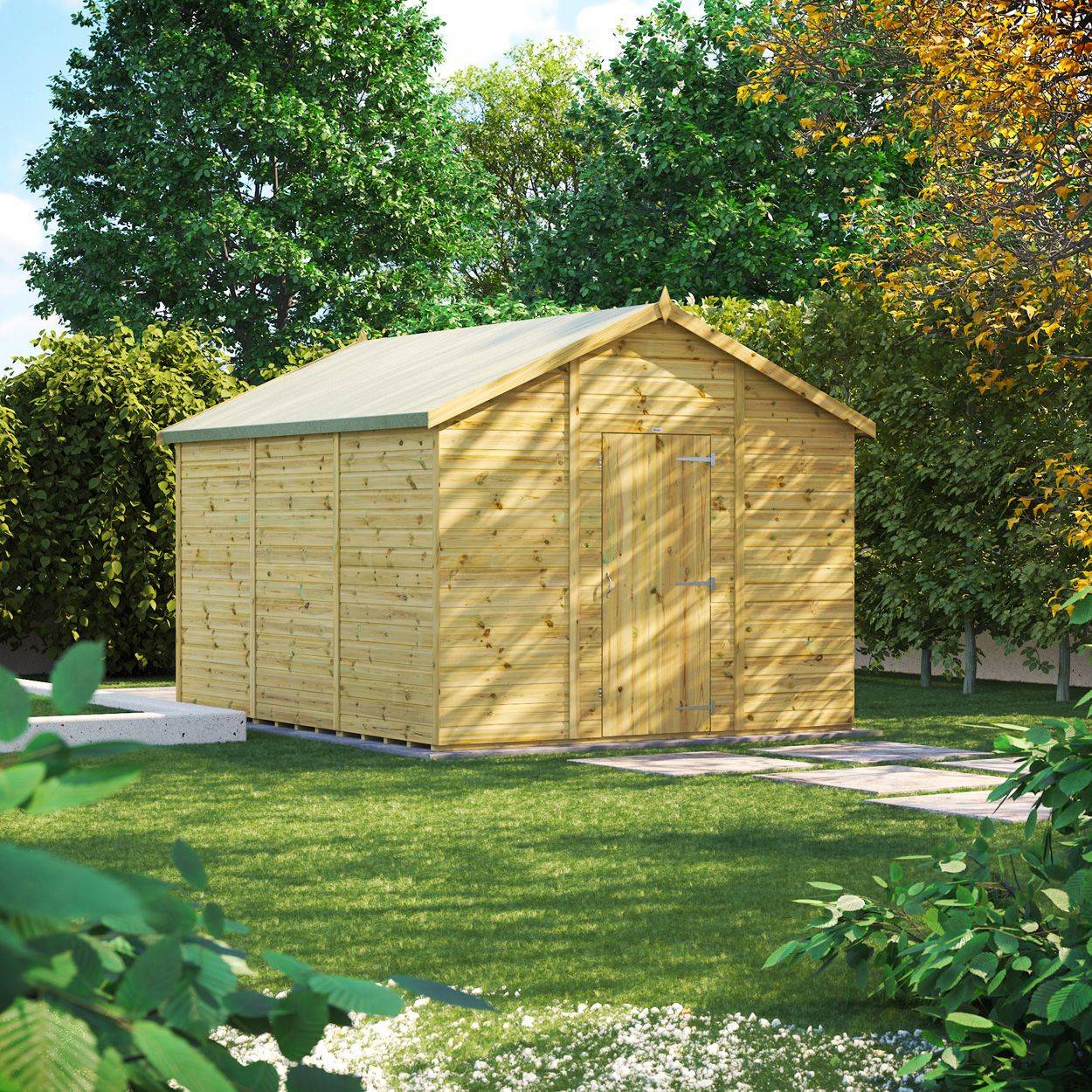 Powersheds Prem Apex GDN Shed 12ftx10ft Wndless