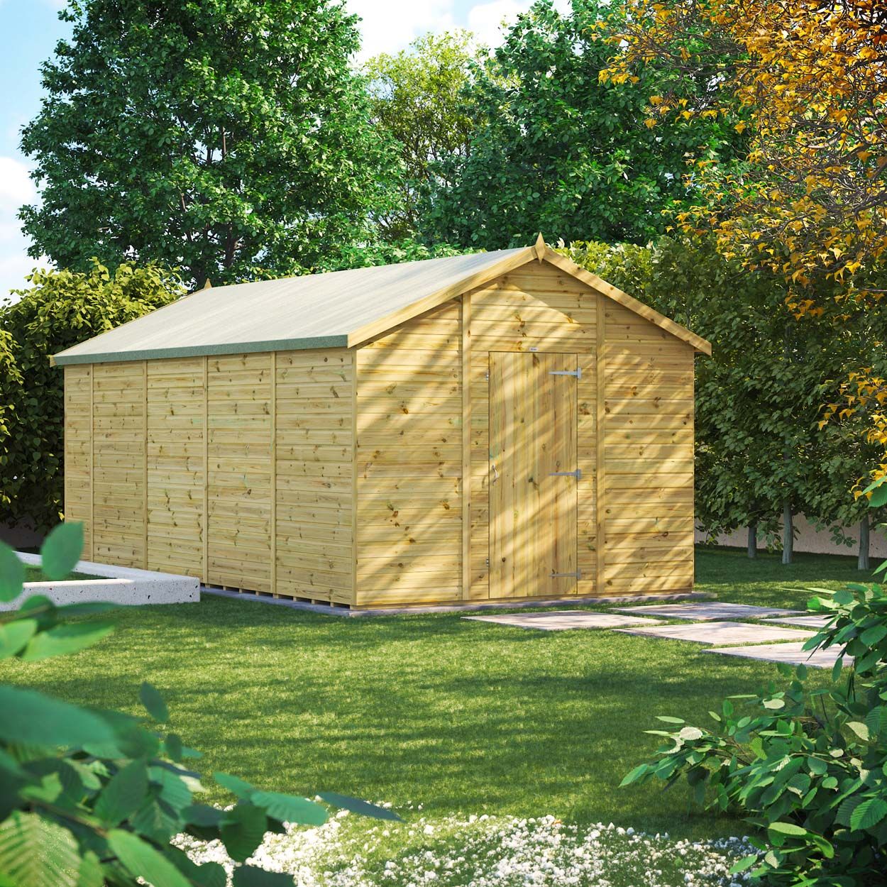 Powersheds Prem Apex GDN Shed 18ftx10ft Wndless