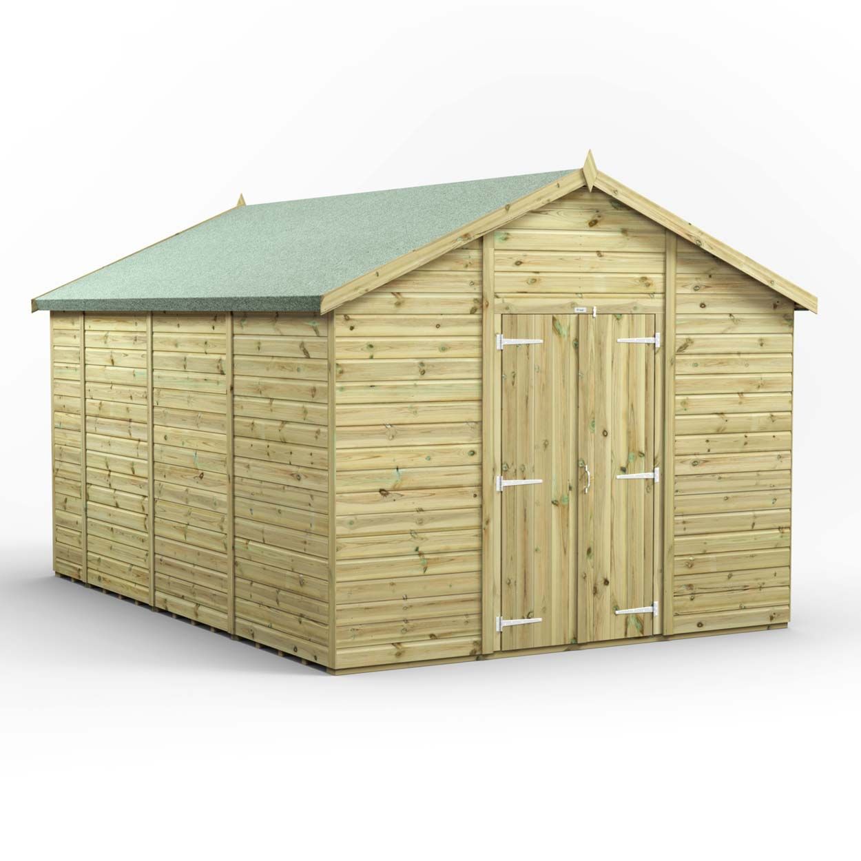 Powersheds Prem Apex GDN Shed 14ftx10ft Wndless DD