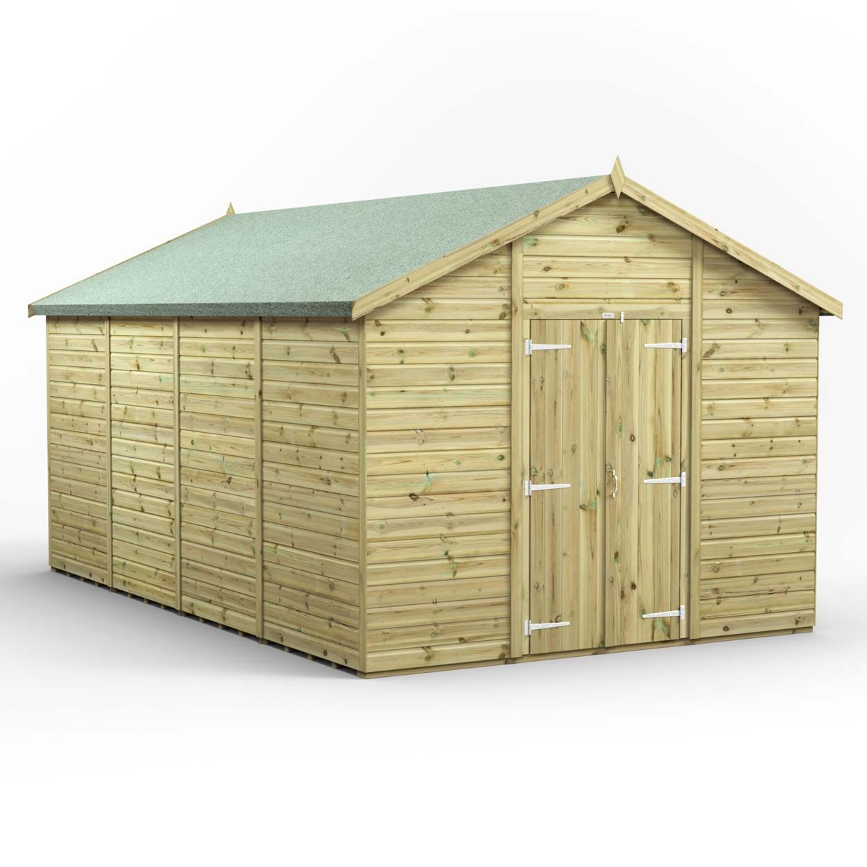 Powersheds Prem Apex GDN Shed 16ftx10ft Wndless DD