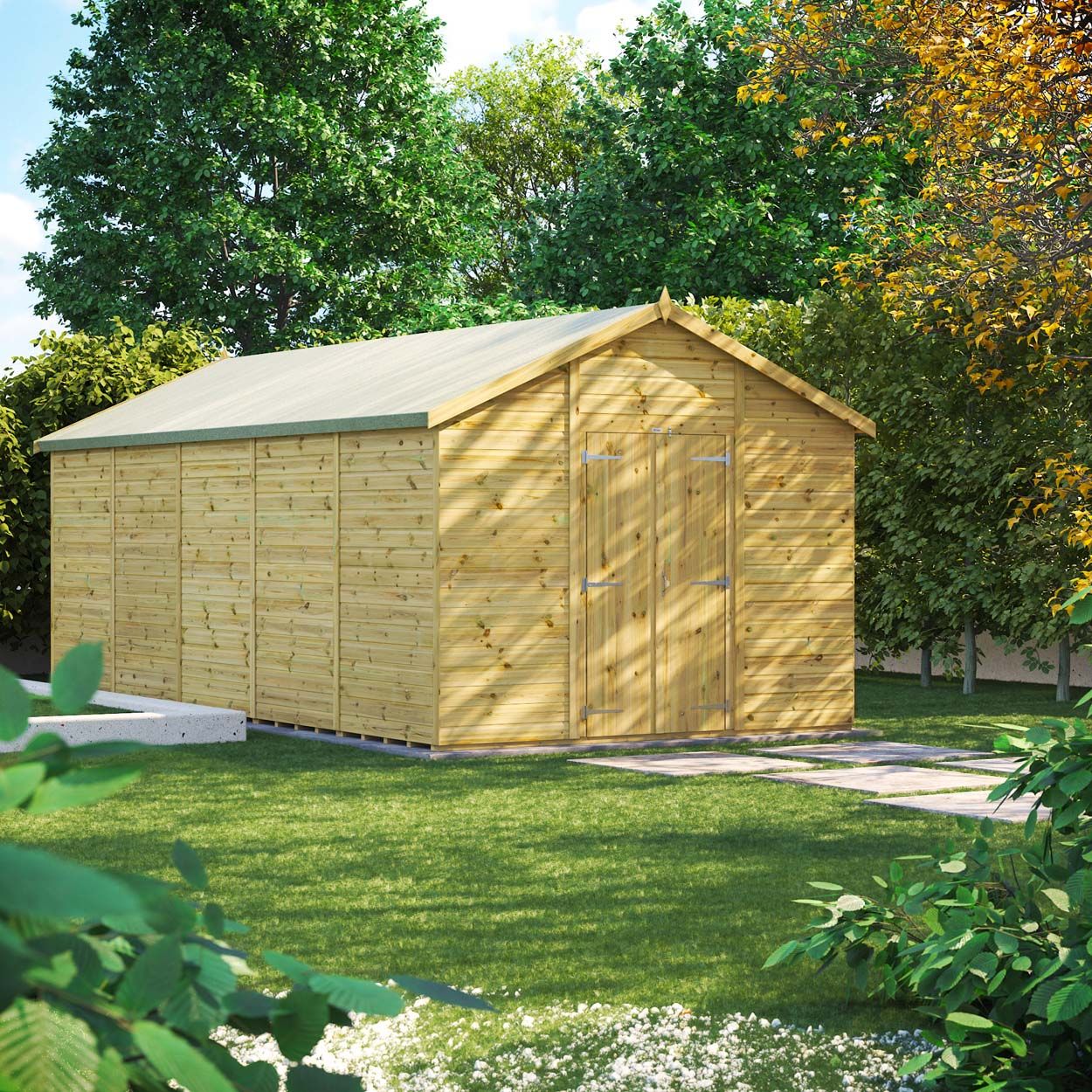 Powersheds Prem Apex GDN Shed 20ftx10ft Wndless DD