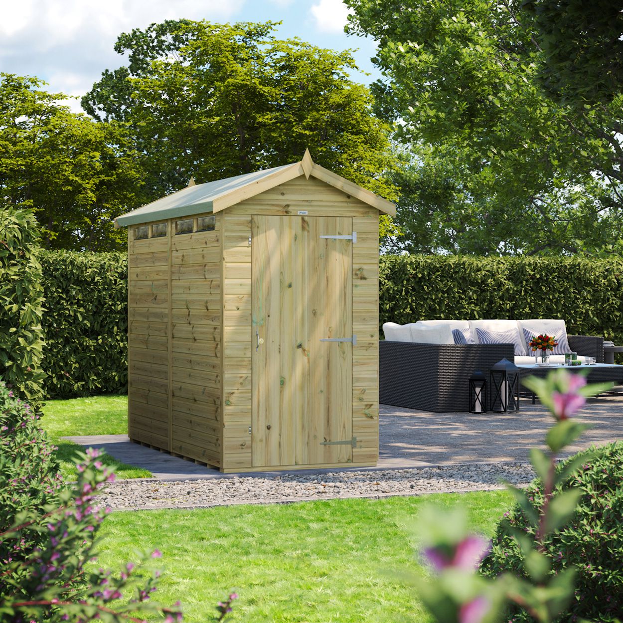 Powersheds Prem Apex Security Shed 8ftx4ft