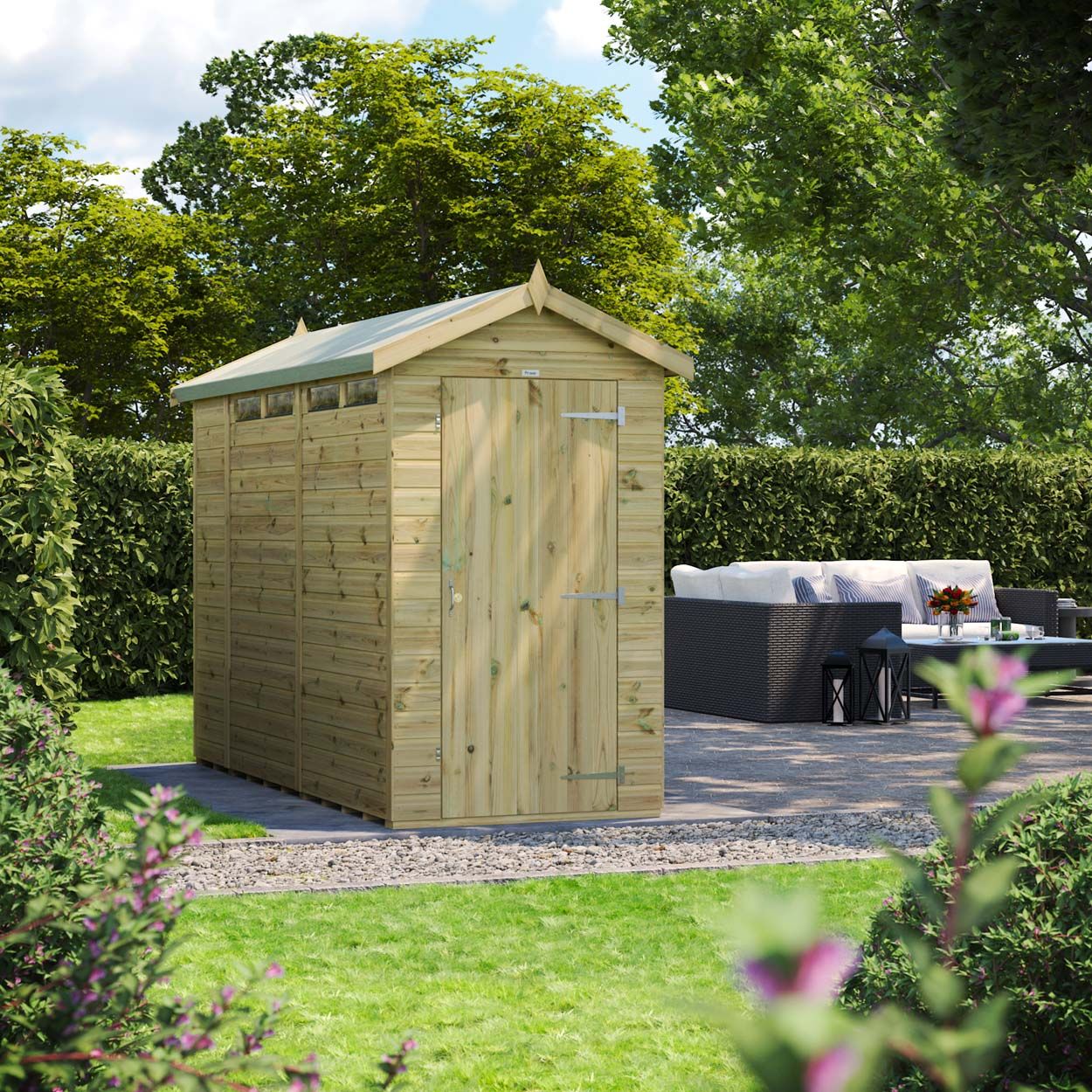 Powersheds Prem Apex Security Shed 10ftx4ft