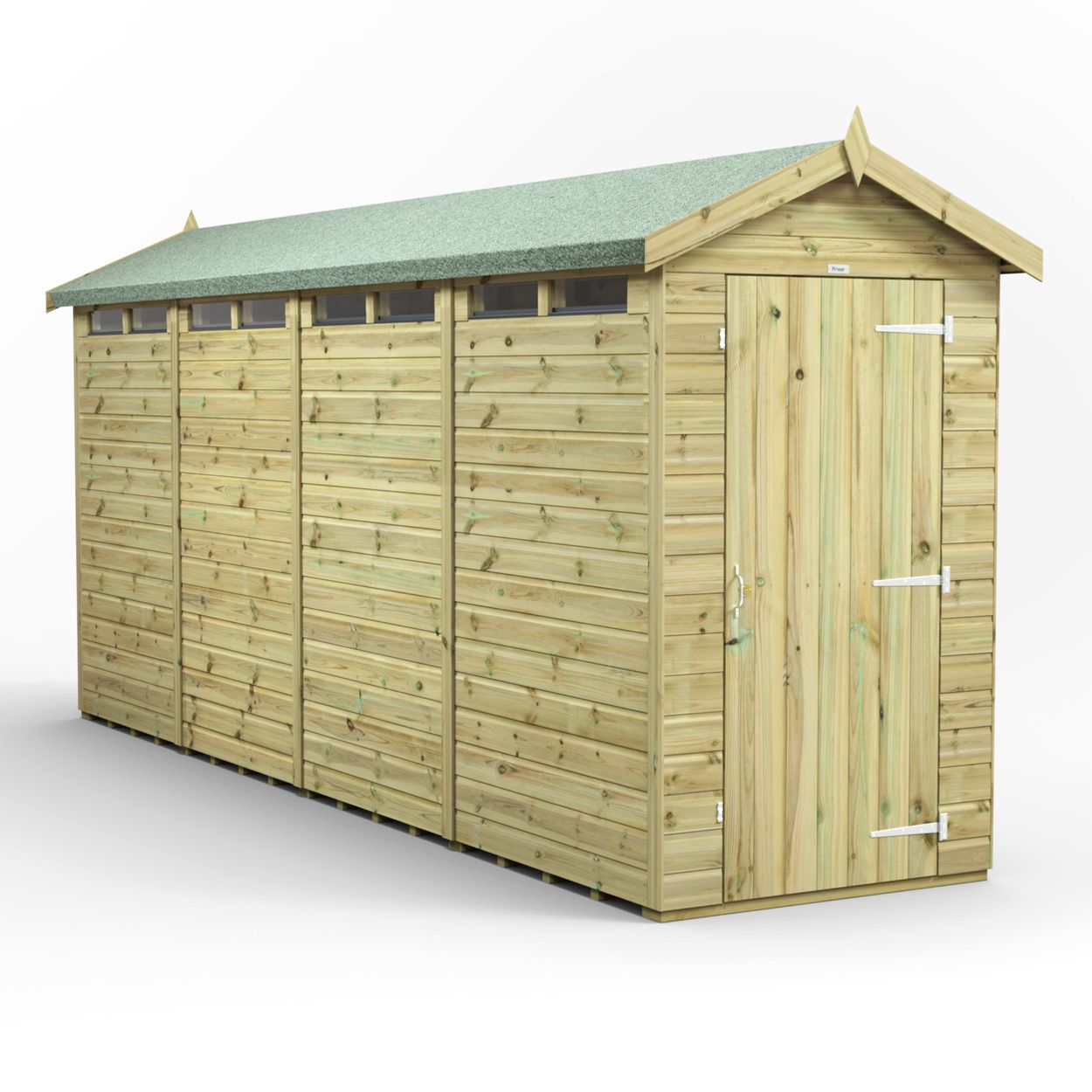 Powersheds Prem Apex Security Shed 16ftx4ft