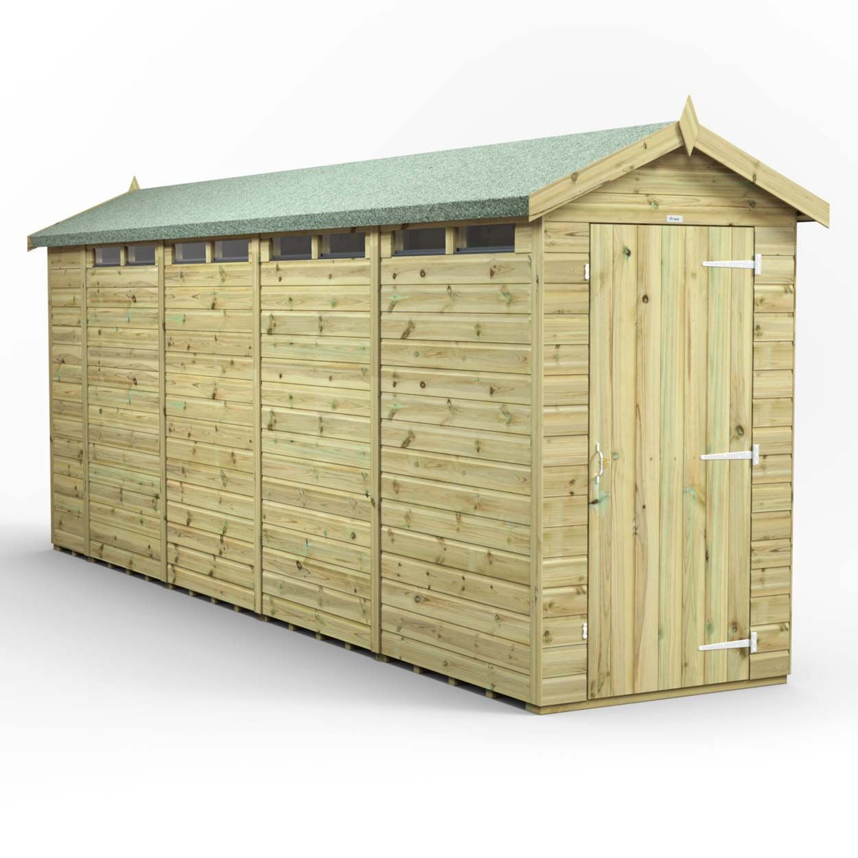Powersheds Prem Apex Security Shed 18ftx4ft