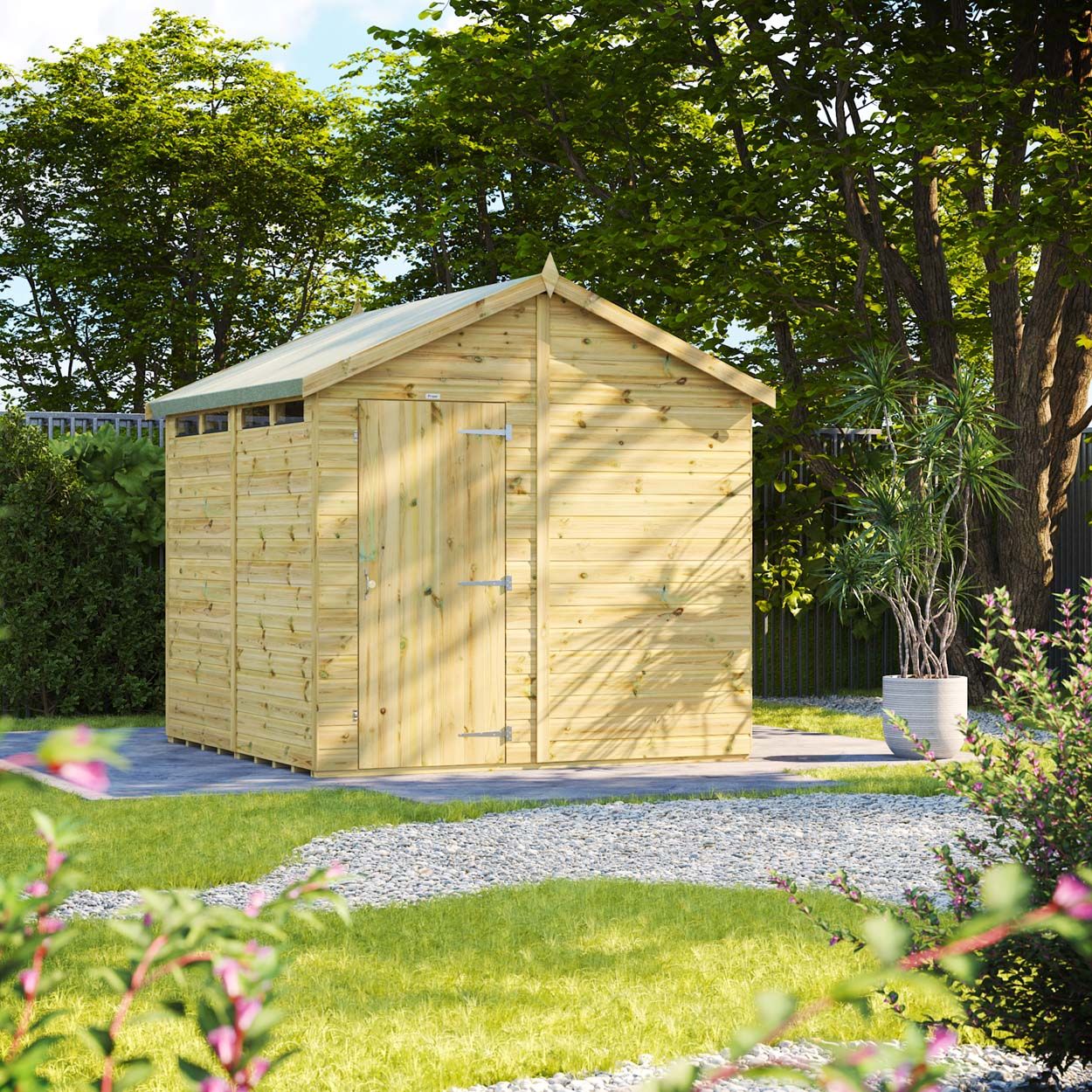 Powersheds Prem Apex Security Shed 8ftx8ft