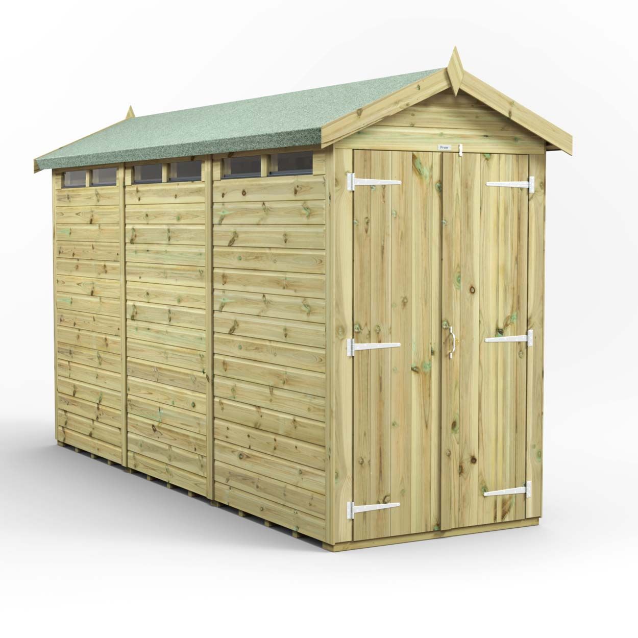 Powersheds Prem Apex Security Shed 12ftx4ft DD