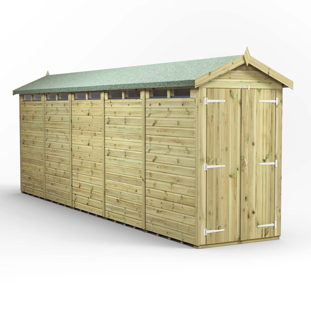 Powersheds Prem Apex Security Shed 20ftx4ft DD