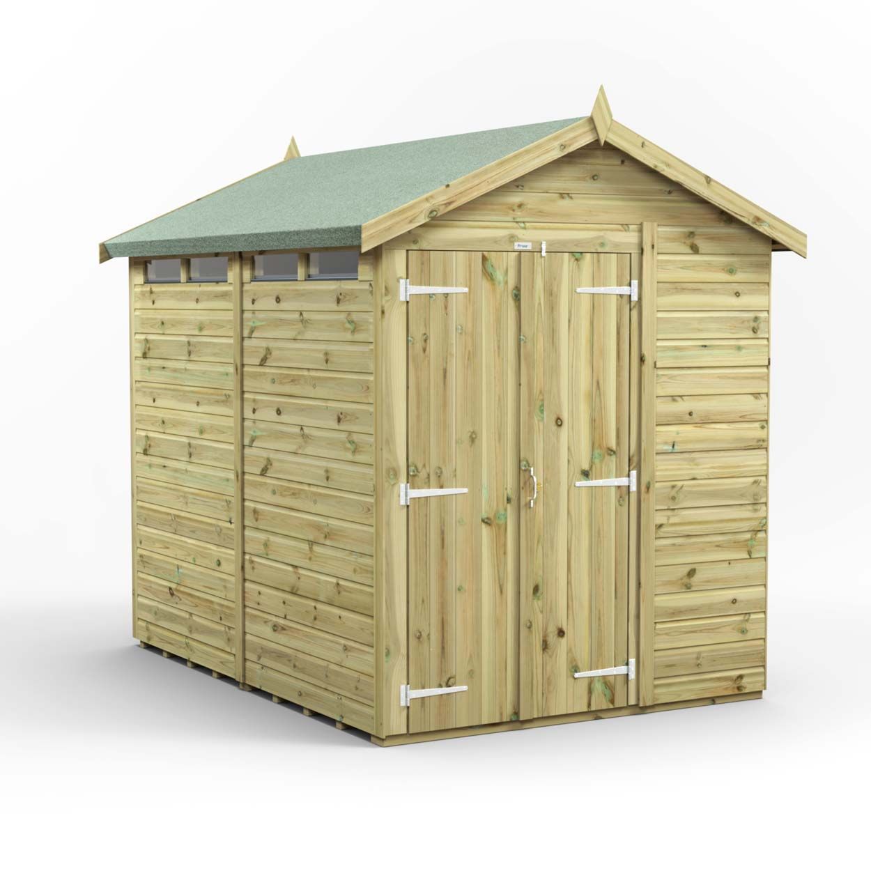 Powersheds Prem Apex Security Shed 8ftx6ft DD