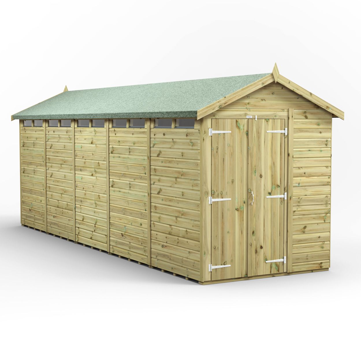 Powersheds Prem Apex Security Shed 20ftx6ft DD