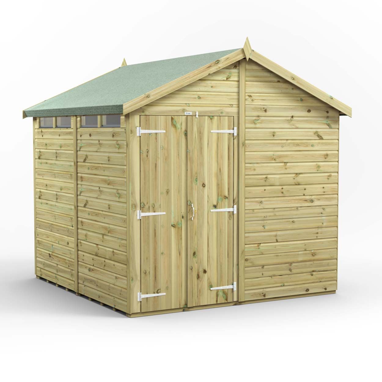 Powersheds Prem Apex Security Shed 8ftx8ft DD