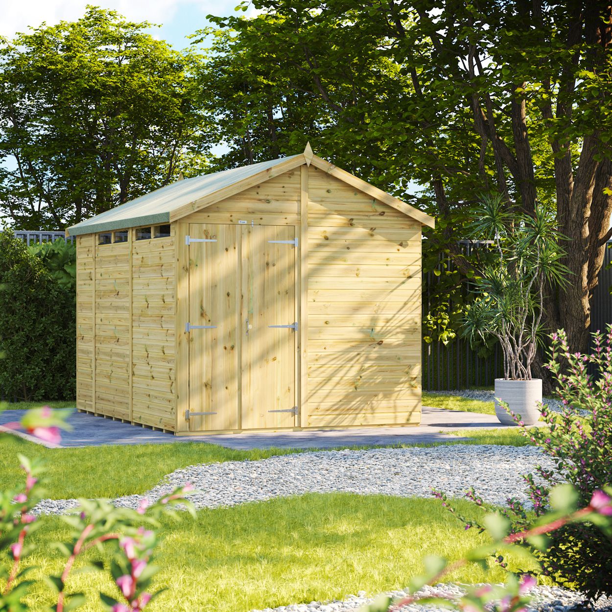 Powersheds Prem Apex Security Shed 10ftx8ft DD