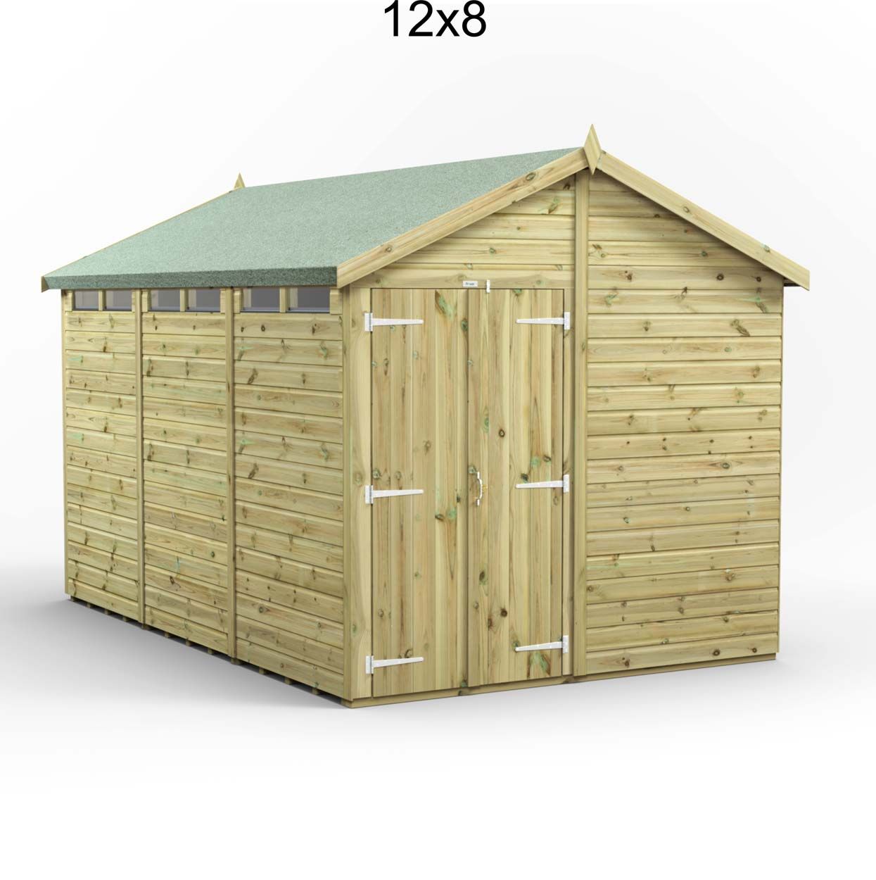 Powersheds Prem Apex Security Shed 12ftx8ft DD