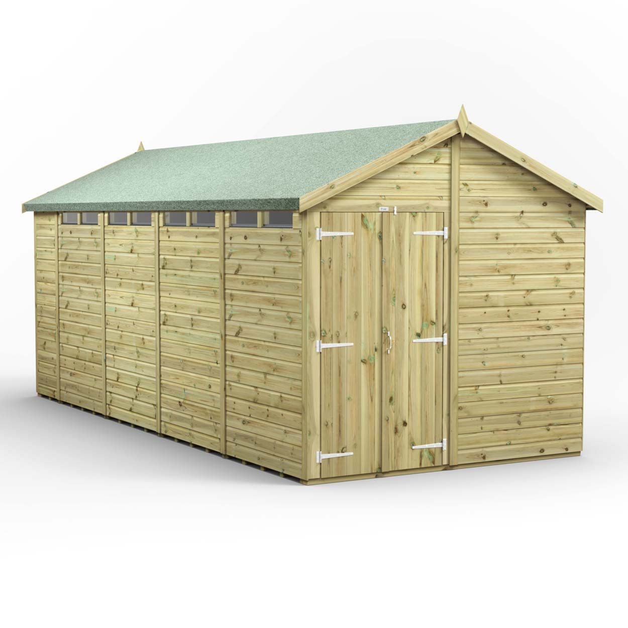 Powersheds Prem Apex Security Shed 18ftx8ft DD