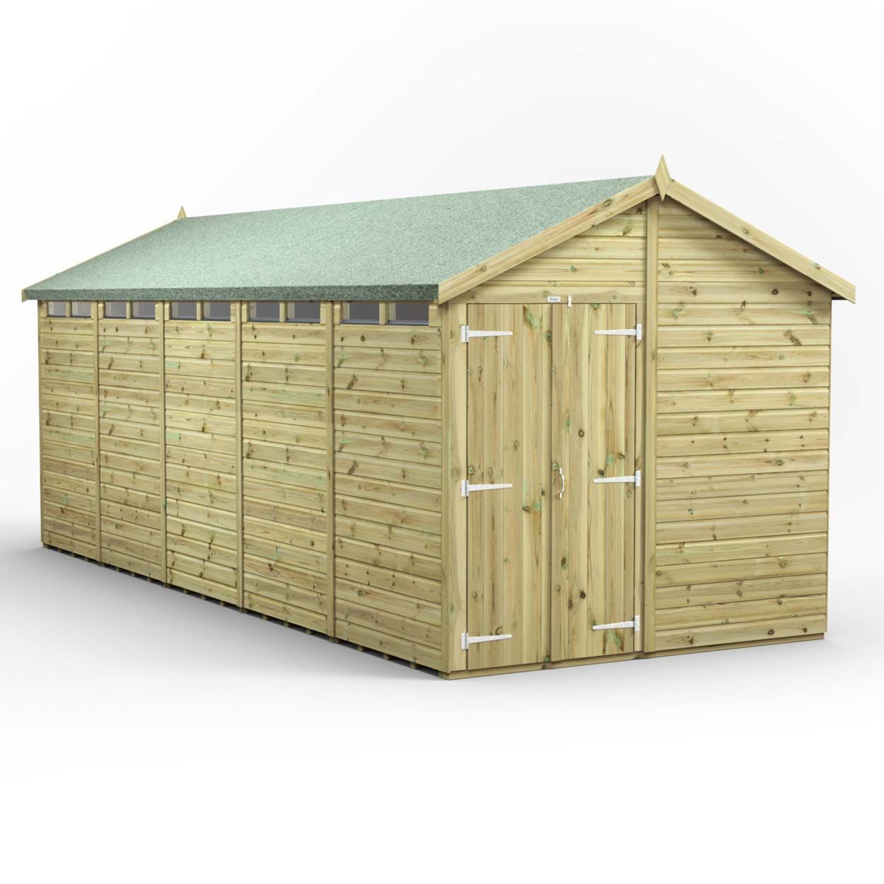 Powersheds Prem Apex Security Shed 20ftx8ft DD