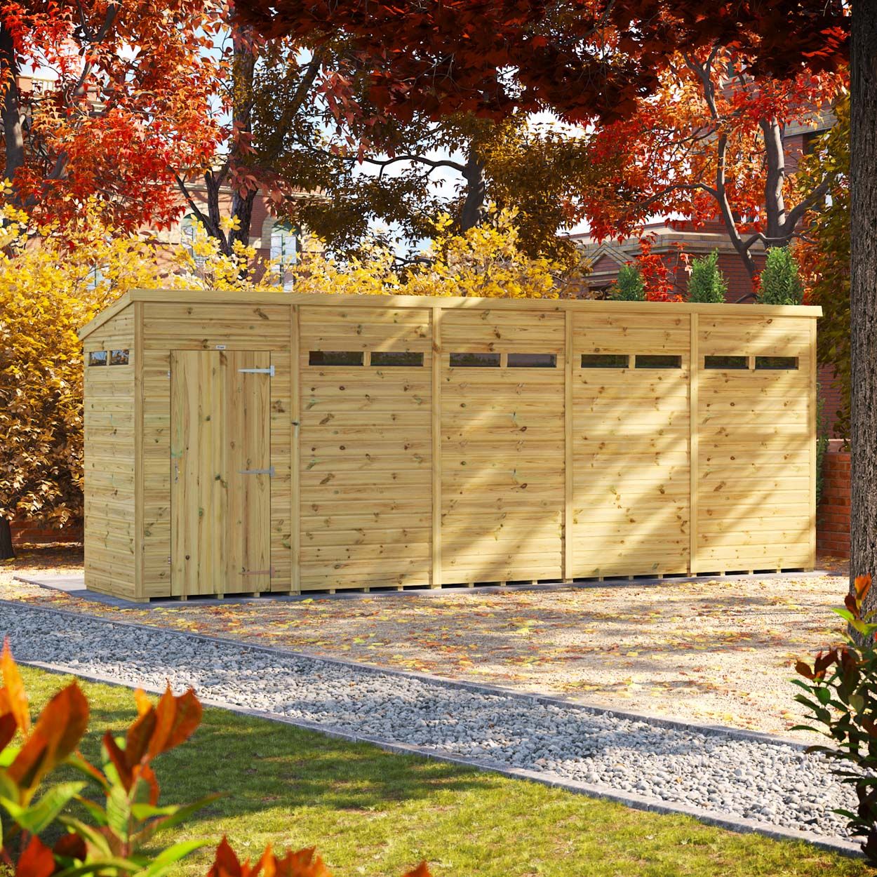 Powersheds Prem Pent Security Shed 20ftx4ft