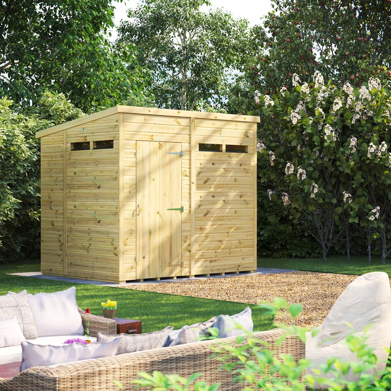 Powersheds Prem Pent Security Shed 8ftx6ft