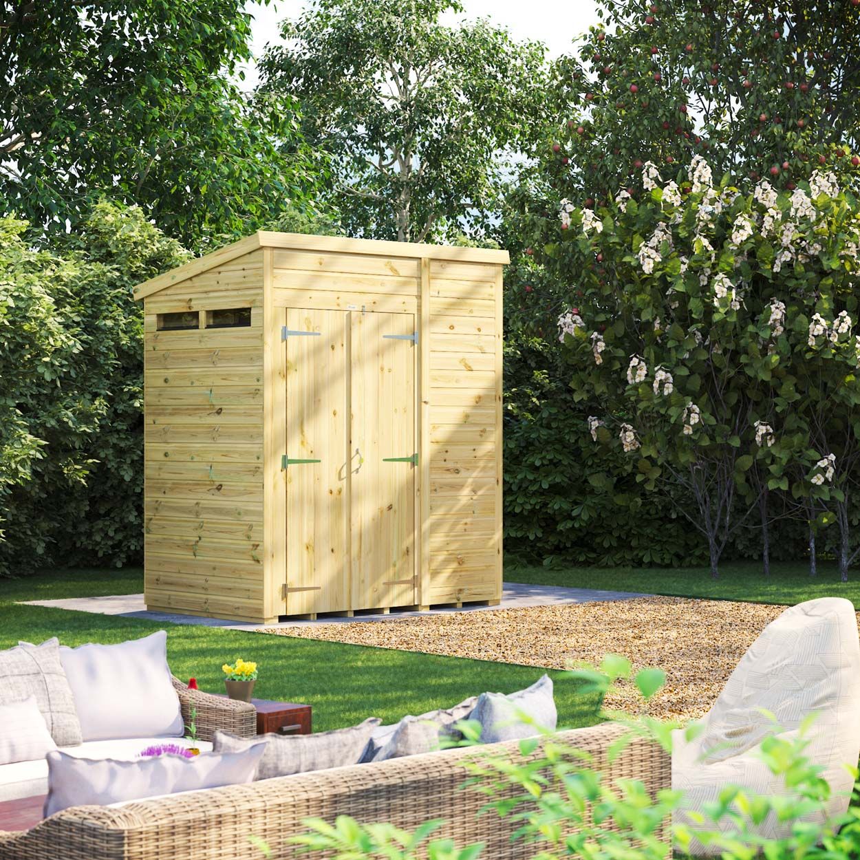 Powersheds Prem Pent Security Shed 6ftx4ft DD