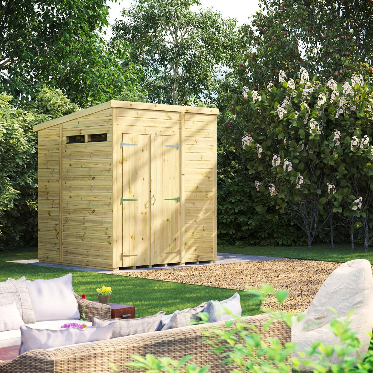 Powersheds Prem Pent Security Shed 6ftx6ft DD