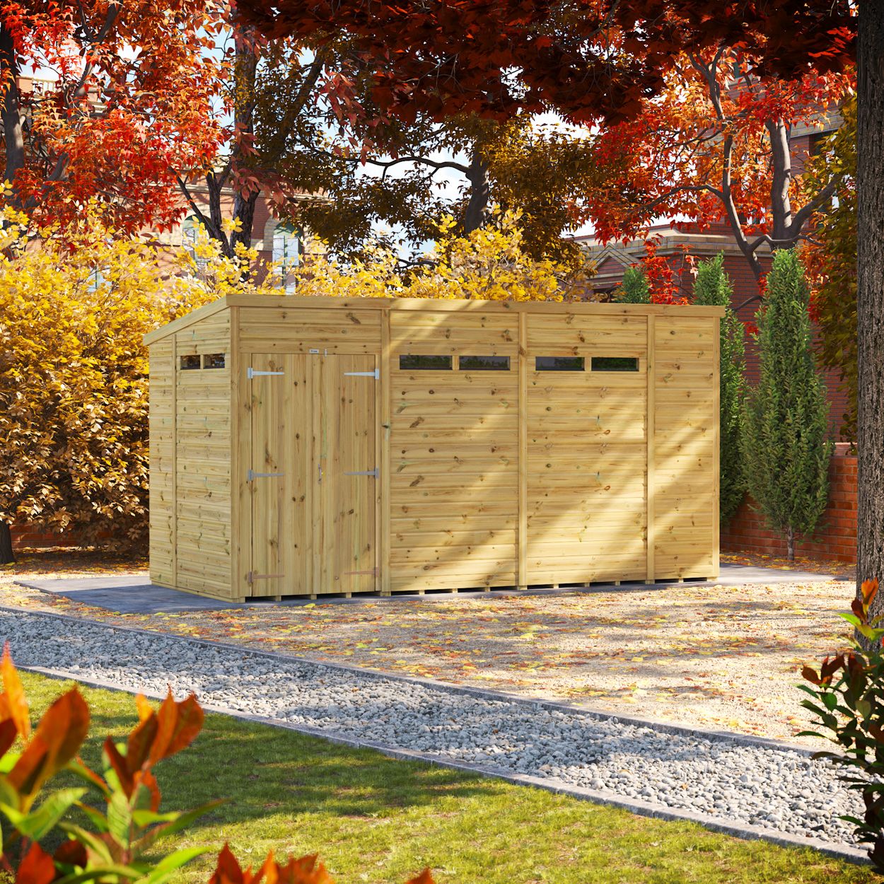 Powersheds Prem Pent Security Shed 14ftx6ft DD