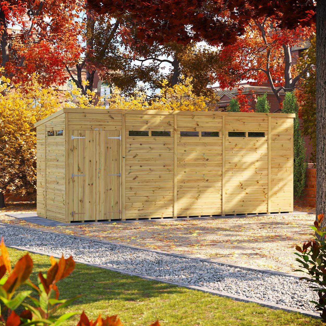 Powersheds Prem Pent Security Shed 18ftx6ft DD