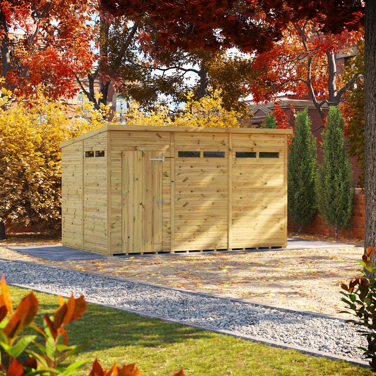 Powersheds Prem Pent Security Shed 12ftx8ft
