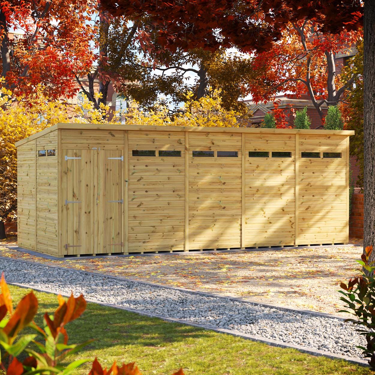 Powersheds Prem Pent Security Shed 20ftx8ft DD