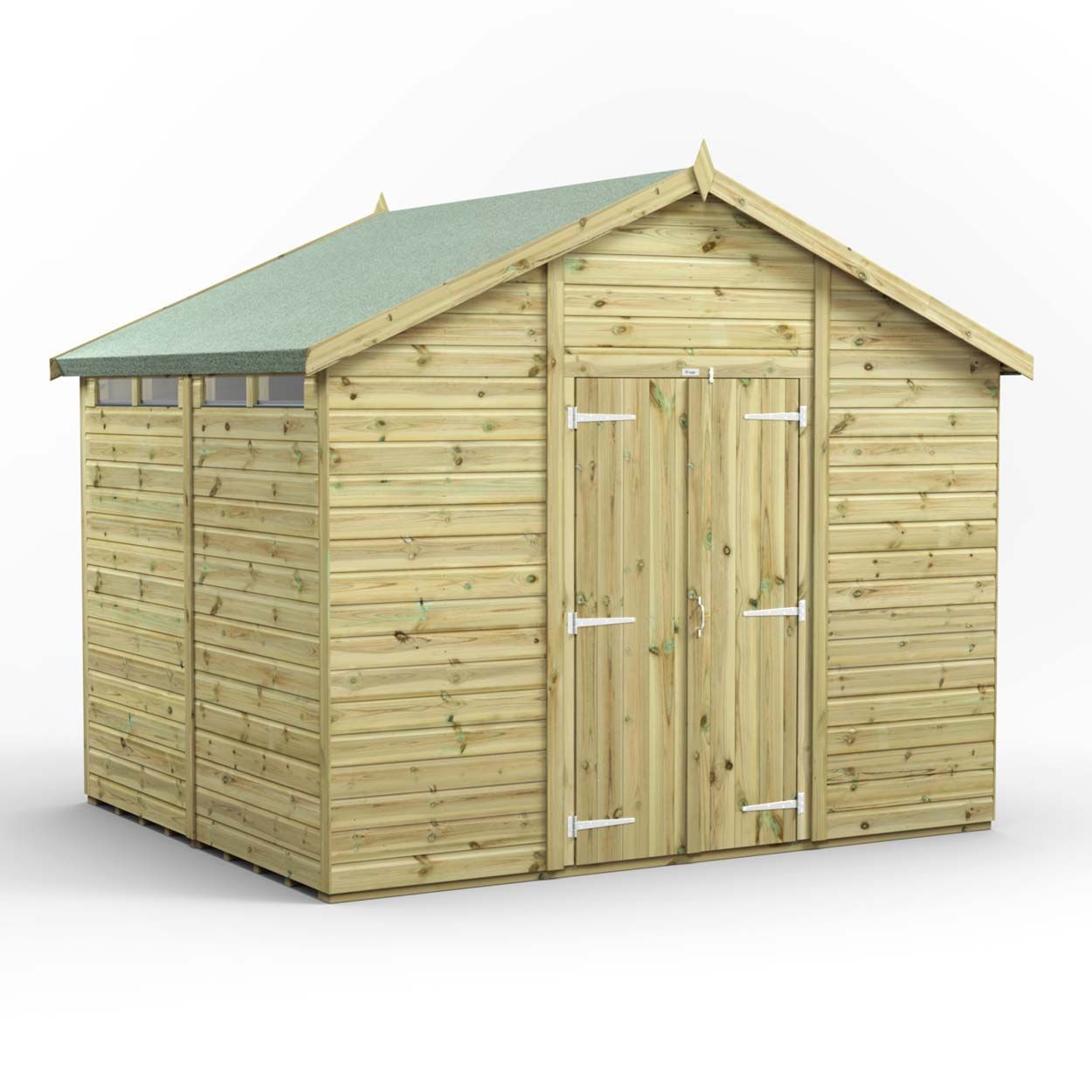 Powersheds Prem Apex Security Shed 8ftx10ft DD