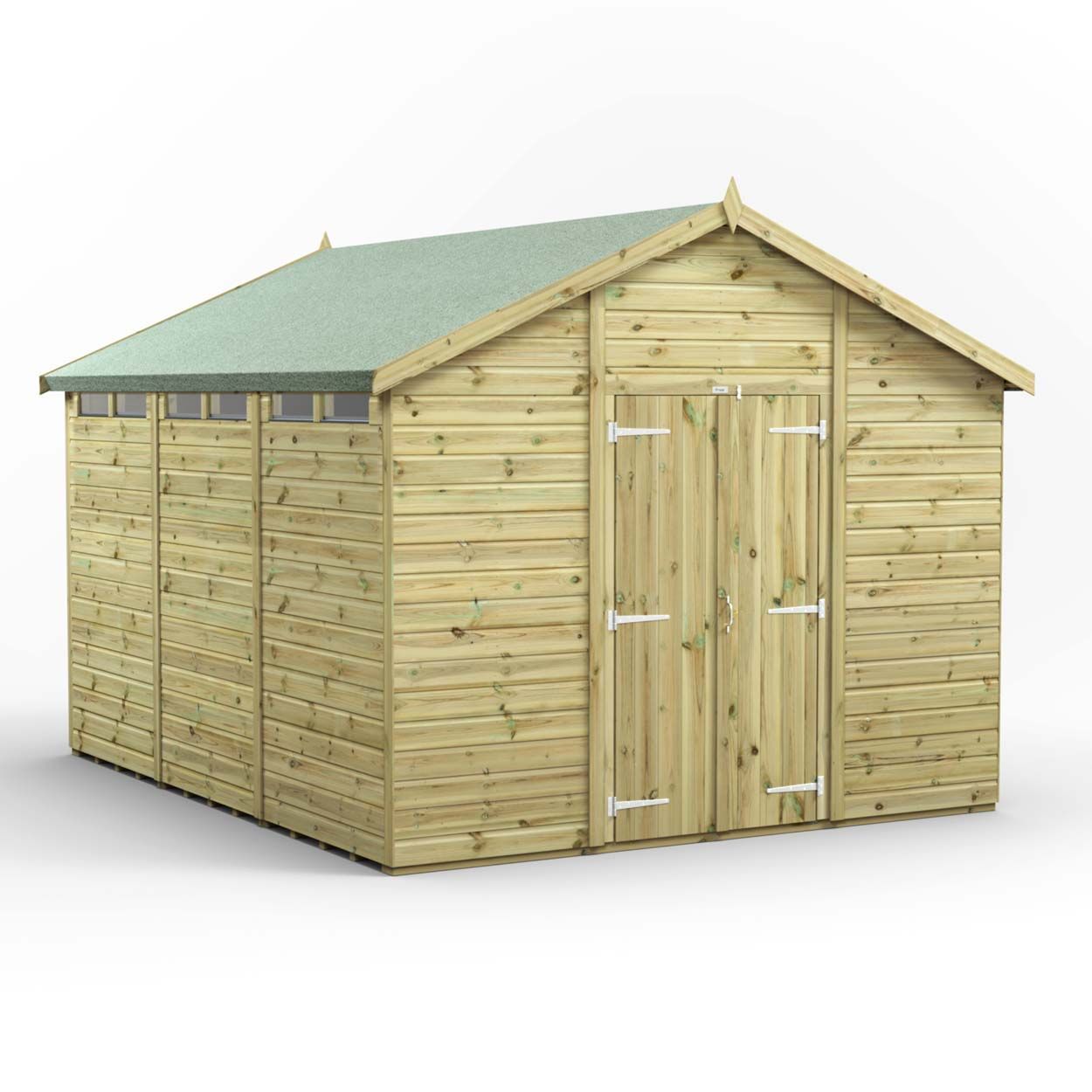 Powersheds Prem Apex Security Shed 12ftx10ft DD