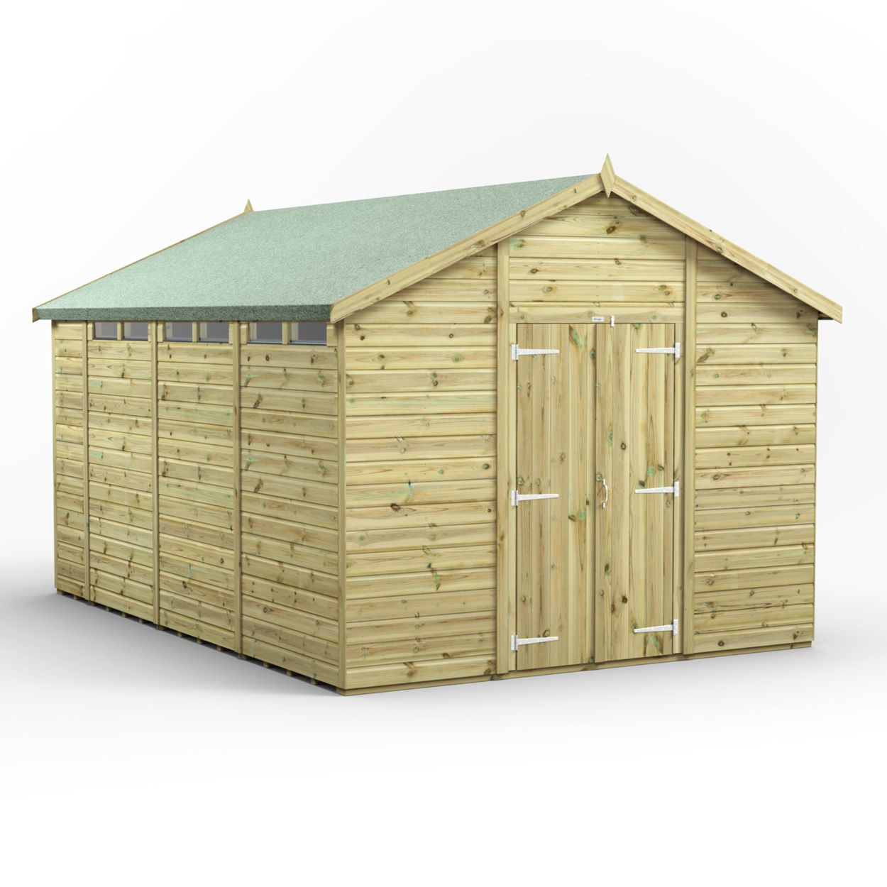 Powersheds Prem Apex Security Shed 14ftx10ft DD