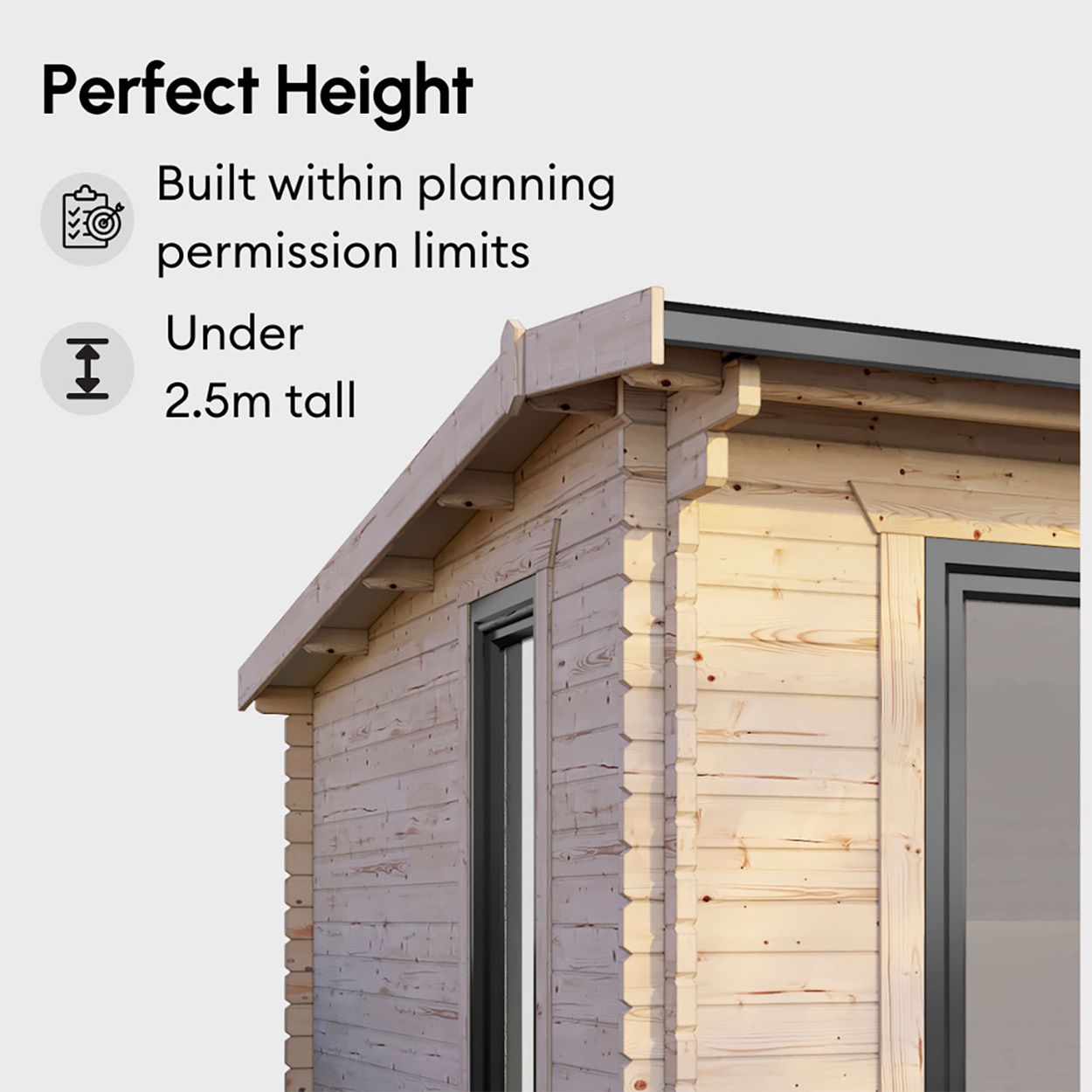 Powersheds Combi Pent Log Cabin 20ftx14ft DTR 44mm