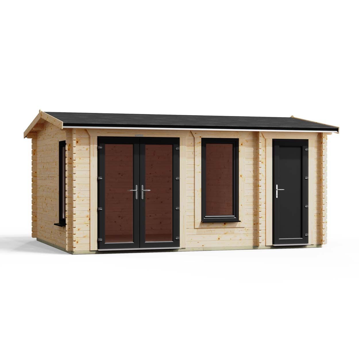 Powersheds Combi Apex Log Cabin 16ftx12ft DTL 44mm
