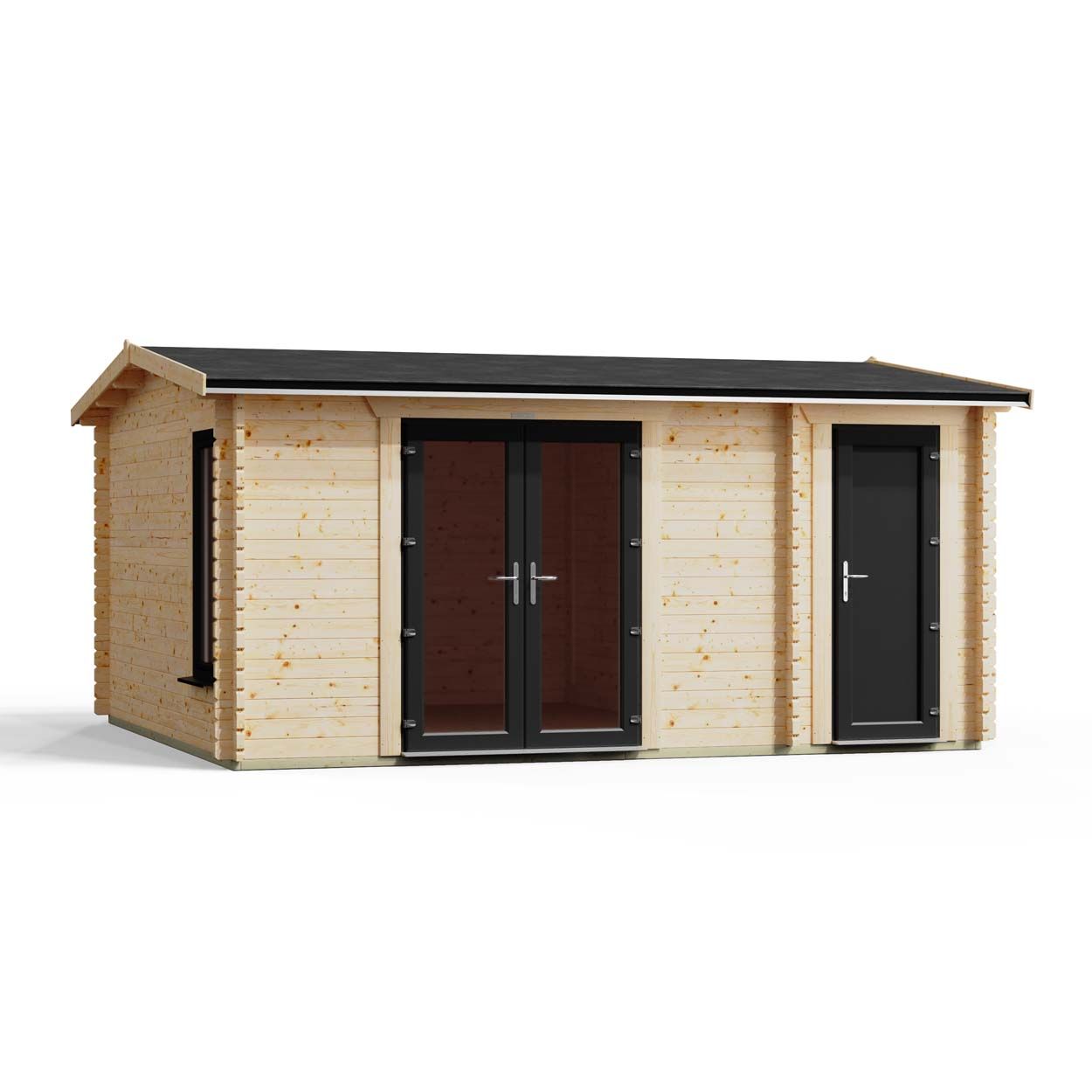 Powersheds Combi Apex Log Cabin 16ftx14ft DC 44mm