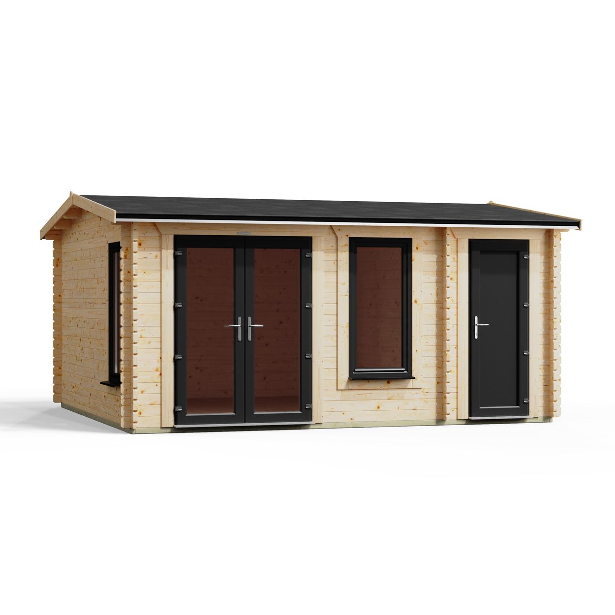 Powersheds Combi Apex Log Cabin 16ftx14ft DTL 44mm