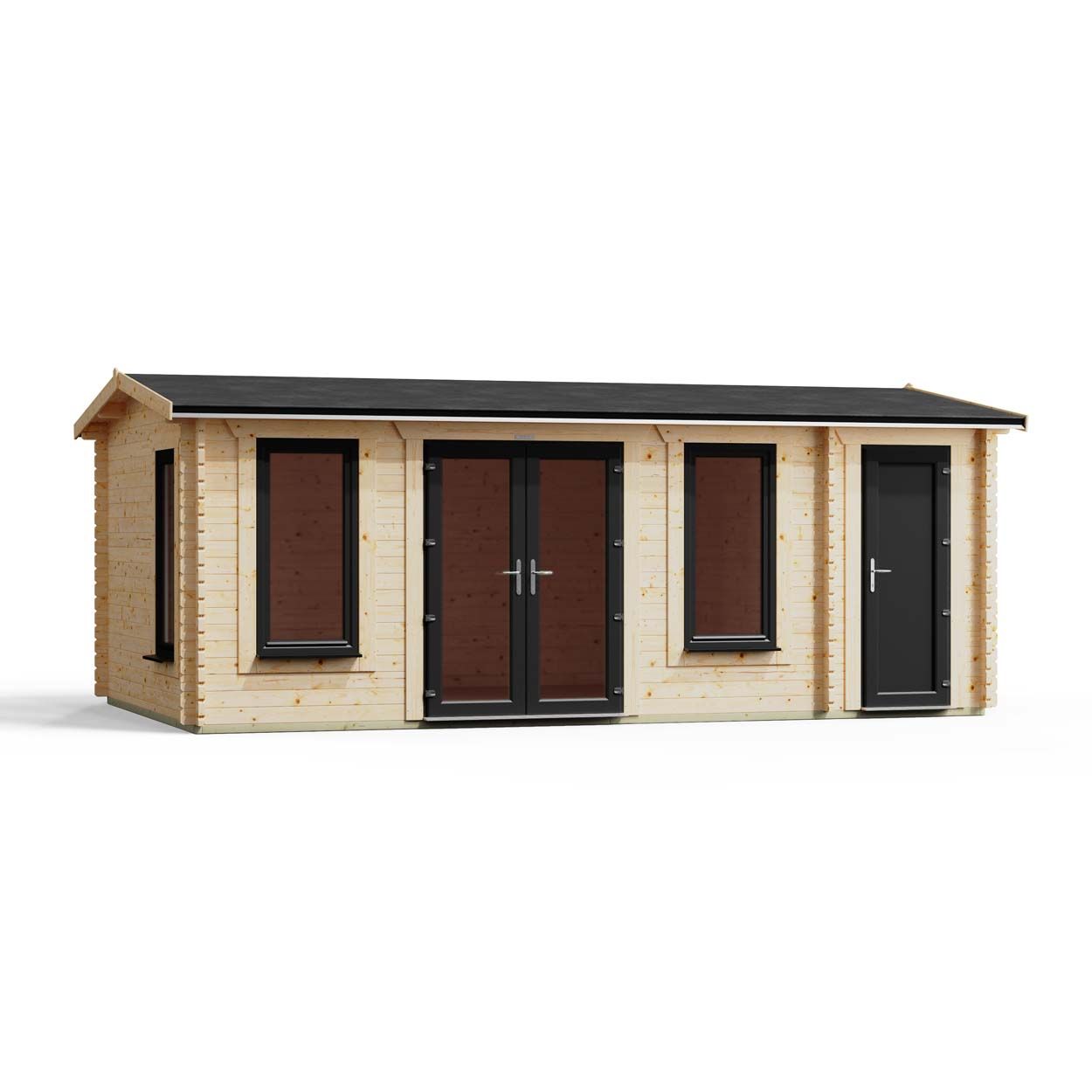 Powersheds Combi Apex Log Cabin 20ftx12ft DTL 44mm