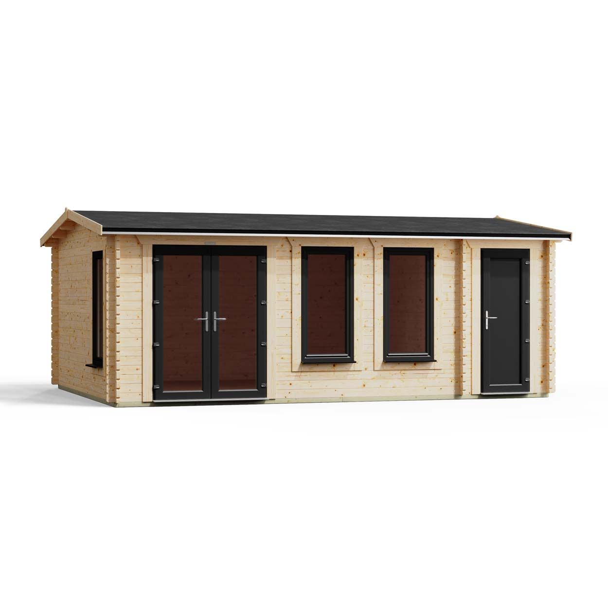 Powersheds Combi Apex Log Cabin 20ftx14ft DC 44mm