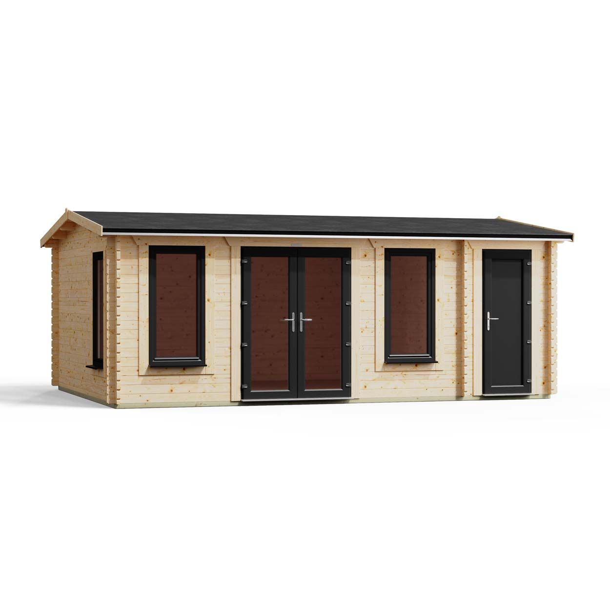 Powersheds Combi Apex Log Cabin 20ftx14ft DTL 44mm
