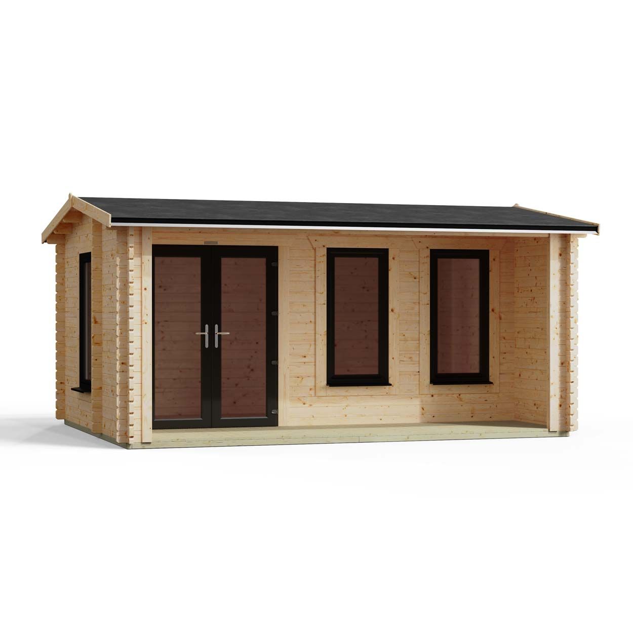 Powersheds Apex Snug Log Cabin 16ftx12ft DC 44mm