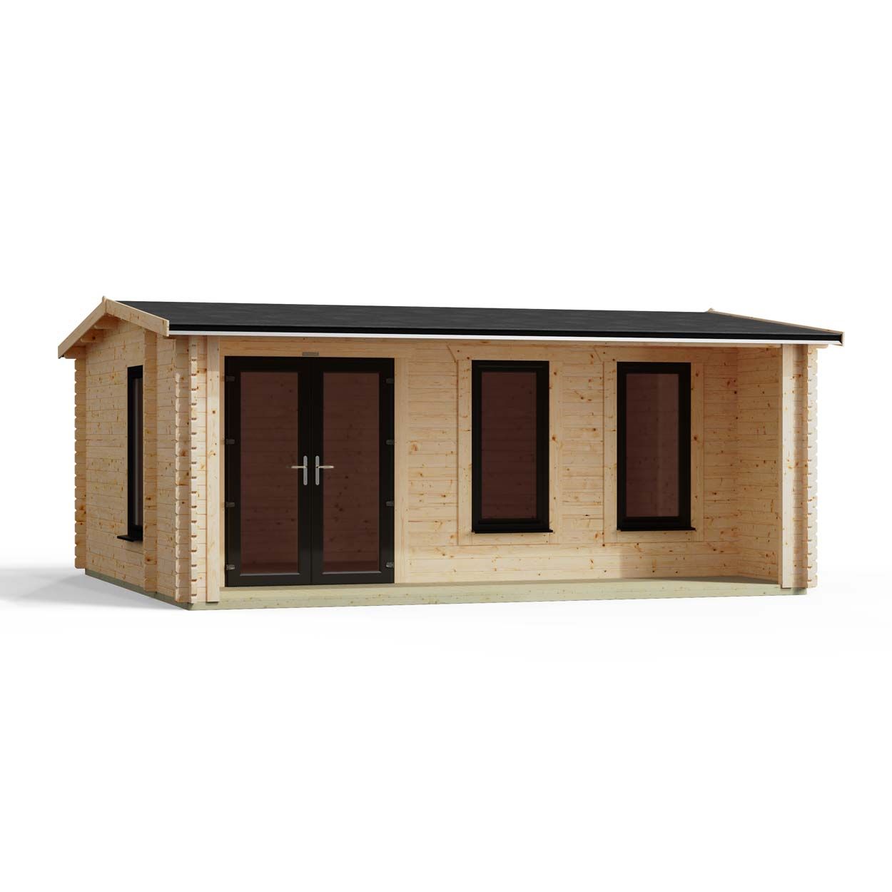 Powersheds Apex Snug Log Cabin 16ftx14ft DTR 44mm