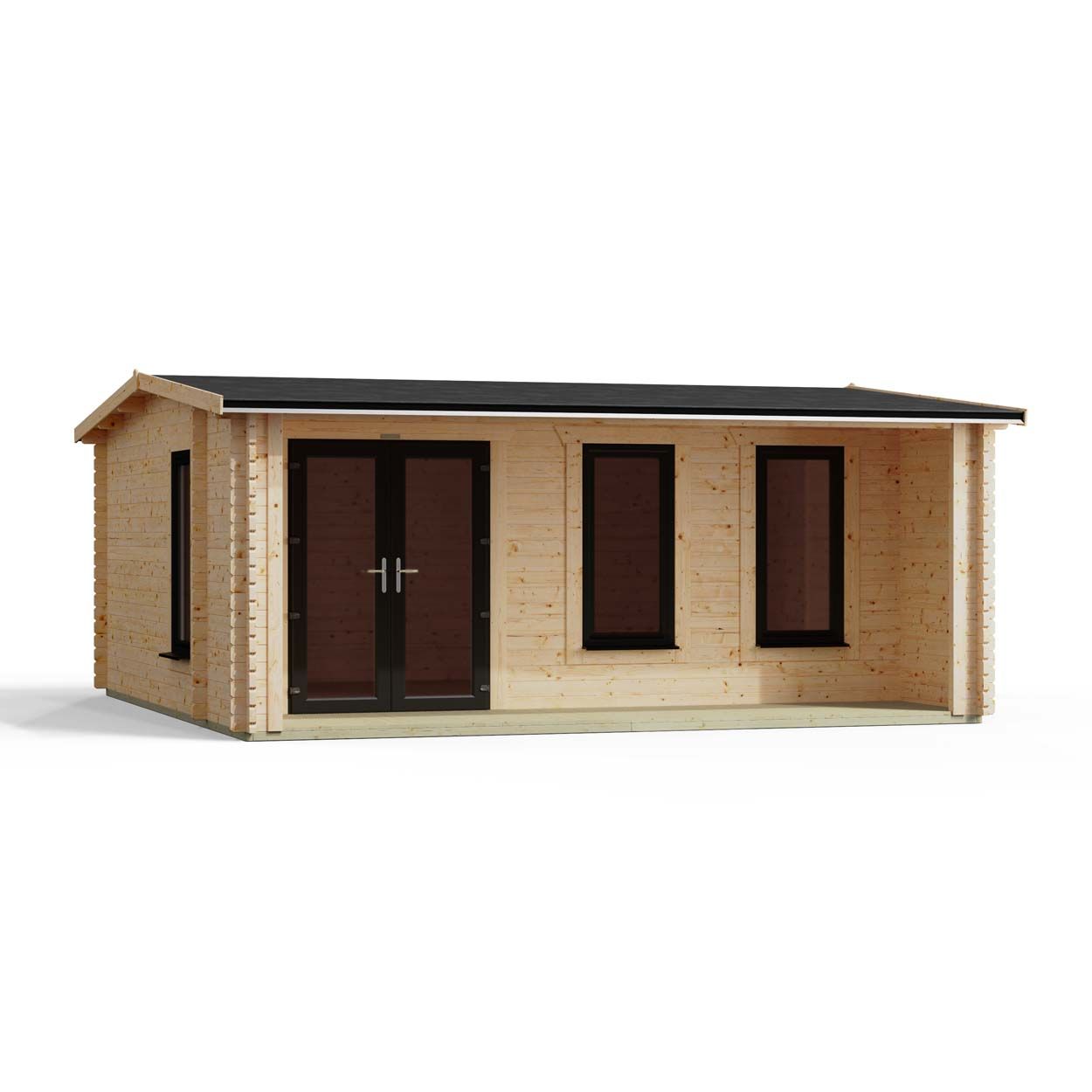 Powersheds Apex Snug Log Cabin 16ftx16ft DC 44mm