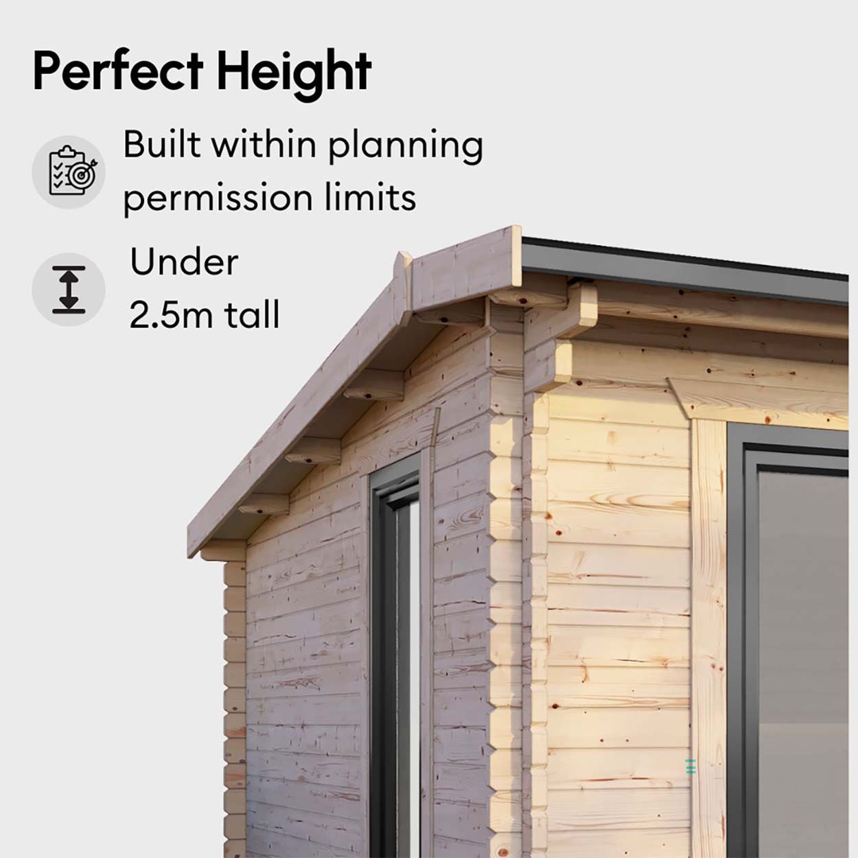 Powersheds Apex Snug Log Cabin 18ftx12ft DC 44mm