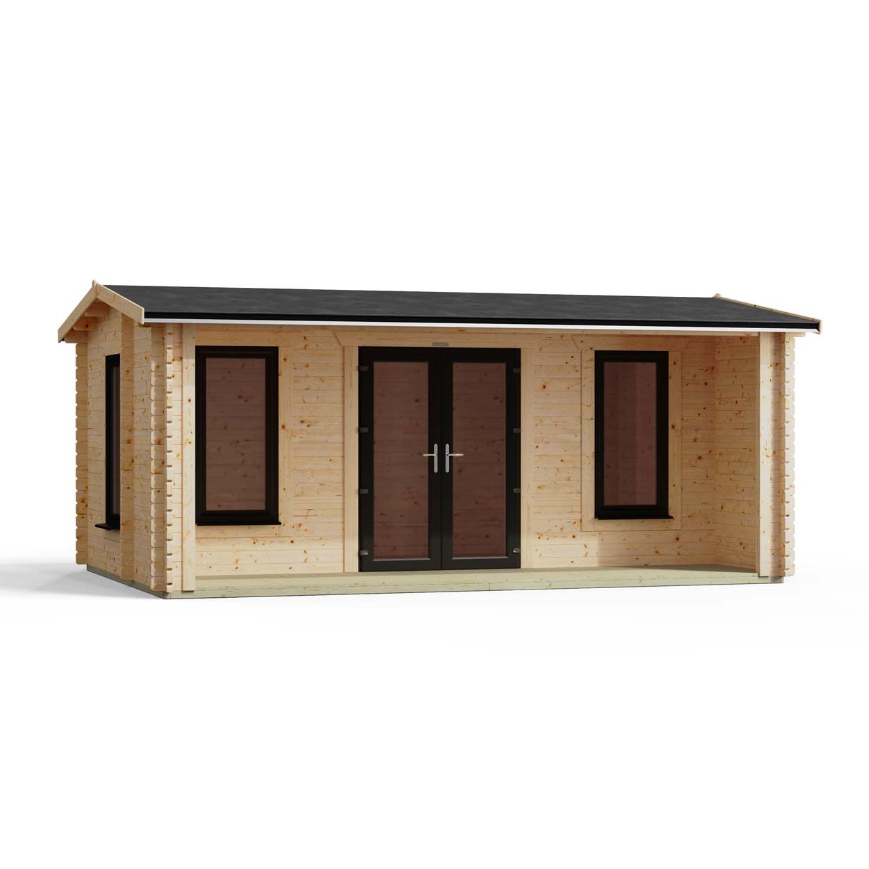 Powersheds Apex Snug Log Cabin 18ftx14ft DTR 44mm