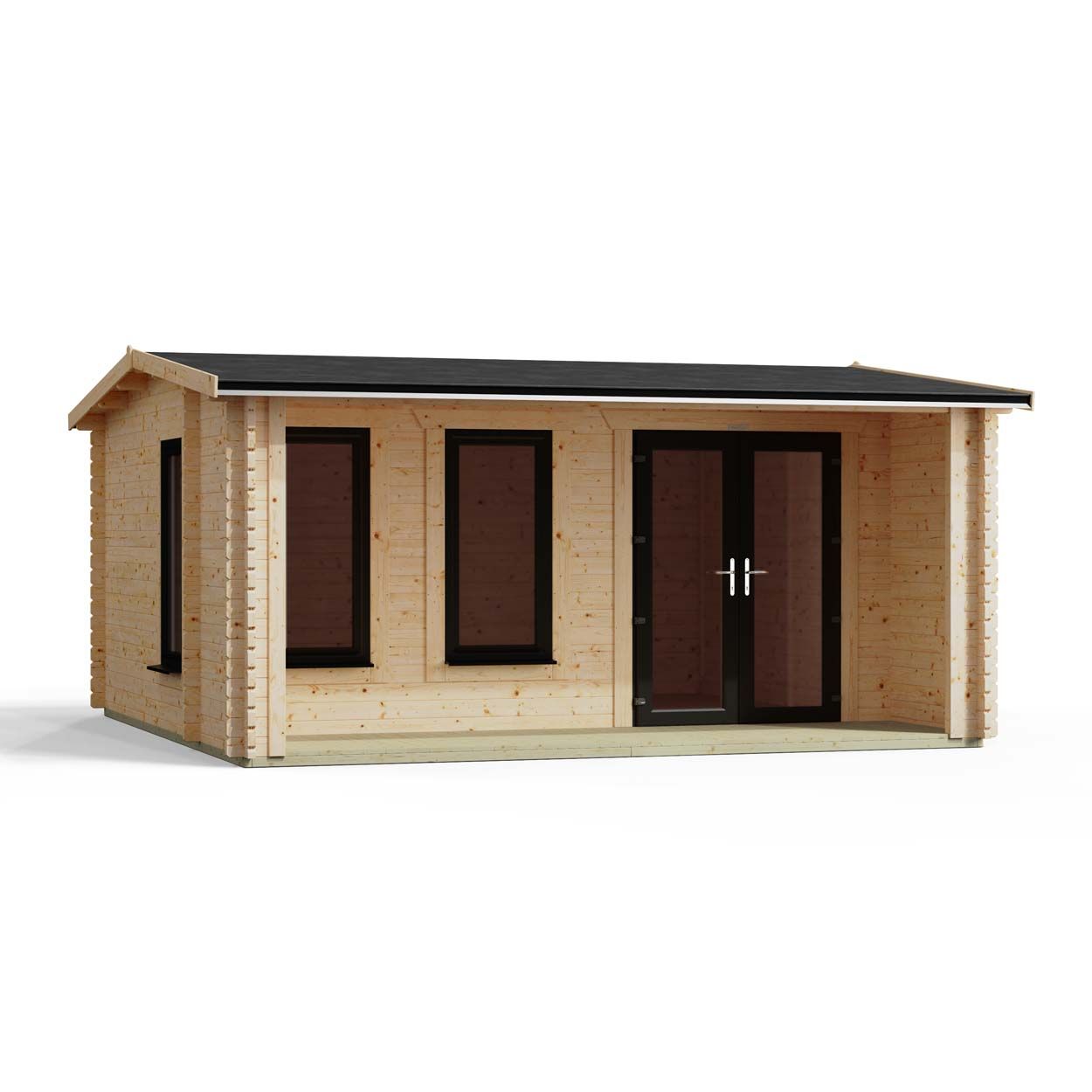 Powersheds Apex Snug Log Cabin 20ftx14ft DC 44mm