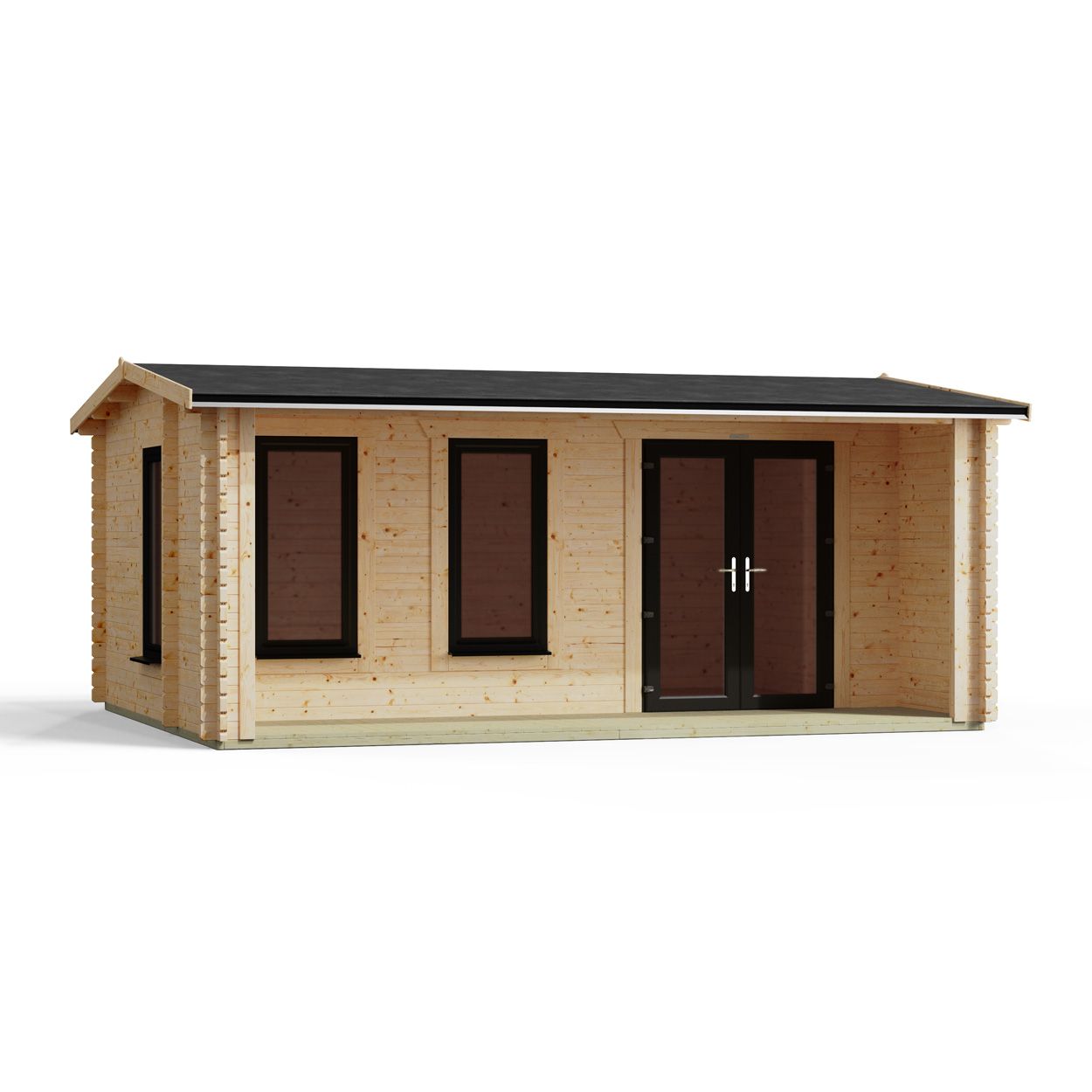 Powersheds Apex Snug Log Cabin 20ftx14ft DTR 44mm