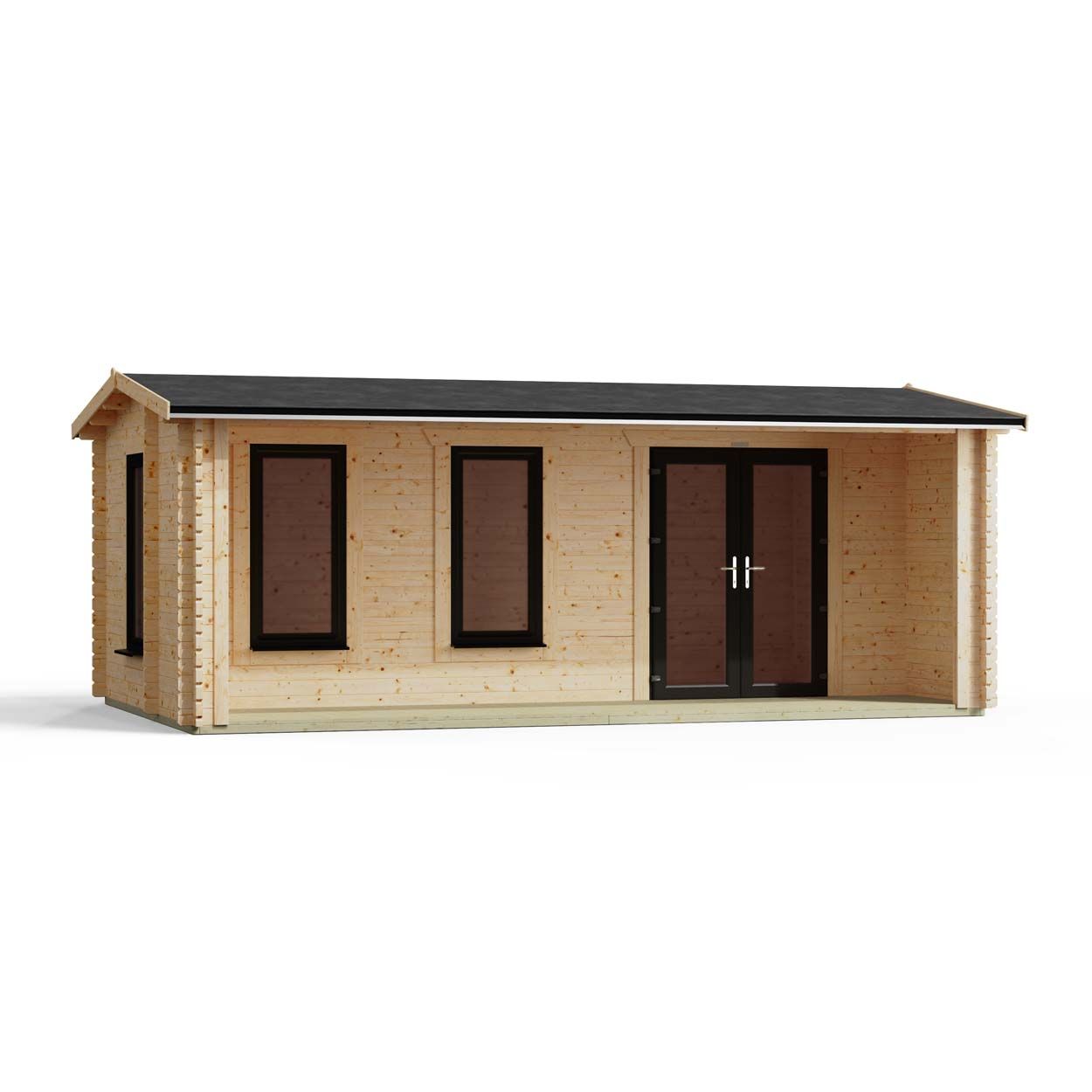 Powersheds Apex Snug Log Cabin 20ftx16ft DTR 44mm