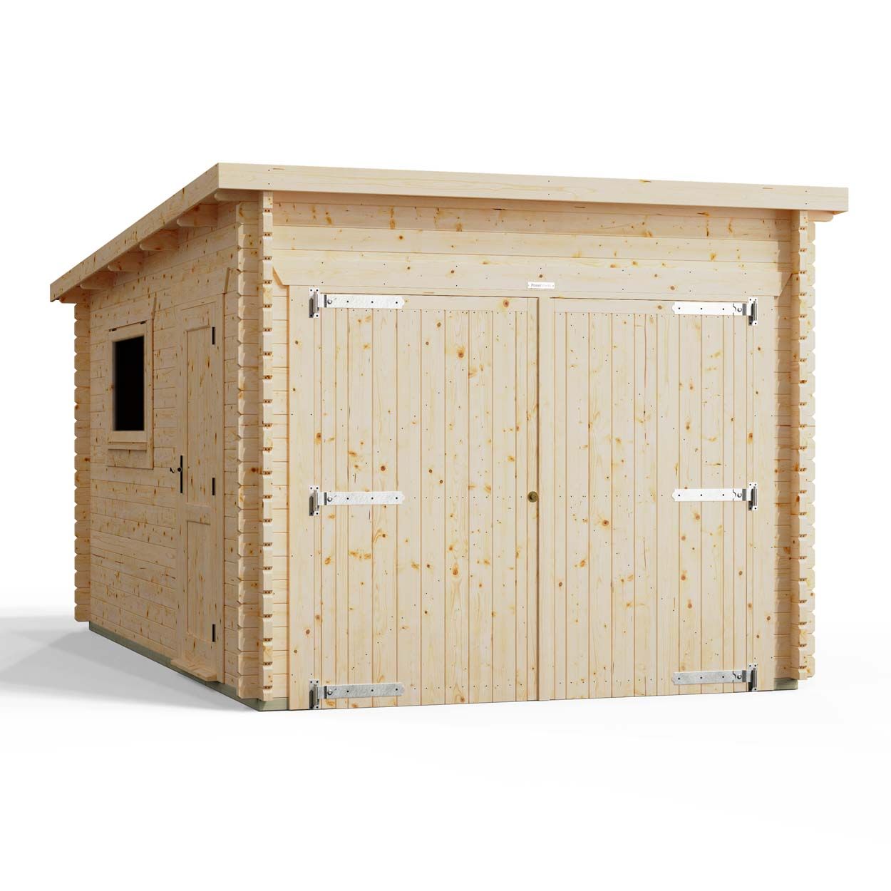 Powersheds Pent Garage Log Cabin 10ftx16ft