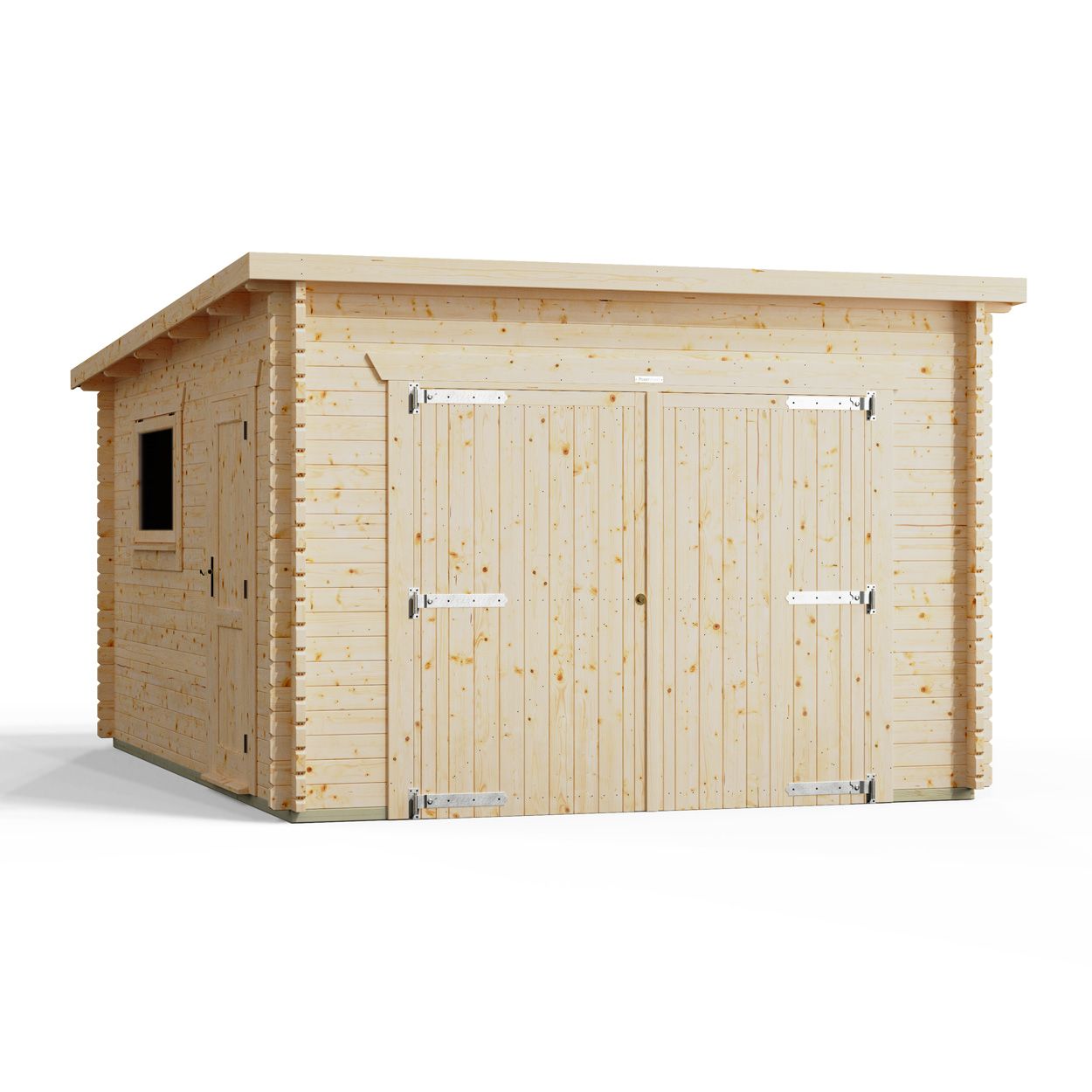 Powersheds Pent Garage Log Cabin 12ftx16ft