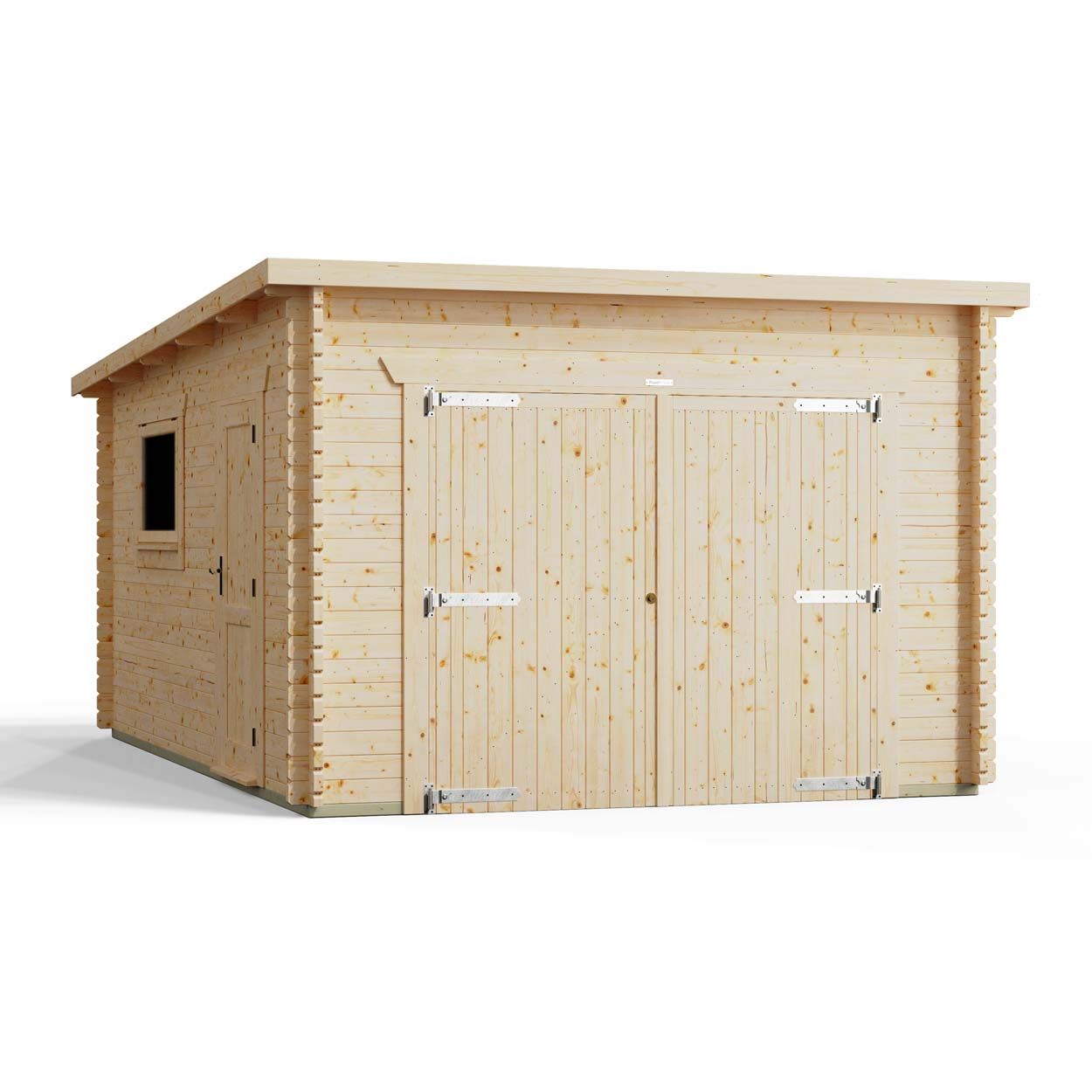 Powersheds Pent Garage Log Cabin 12ftx18ft