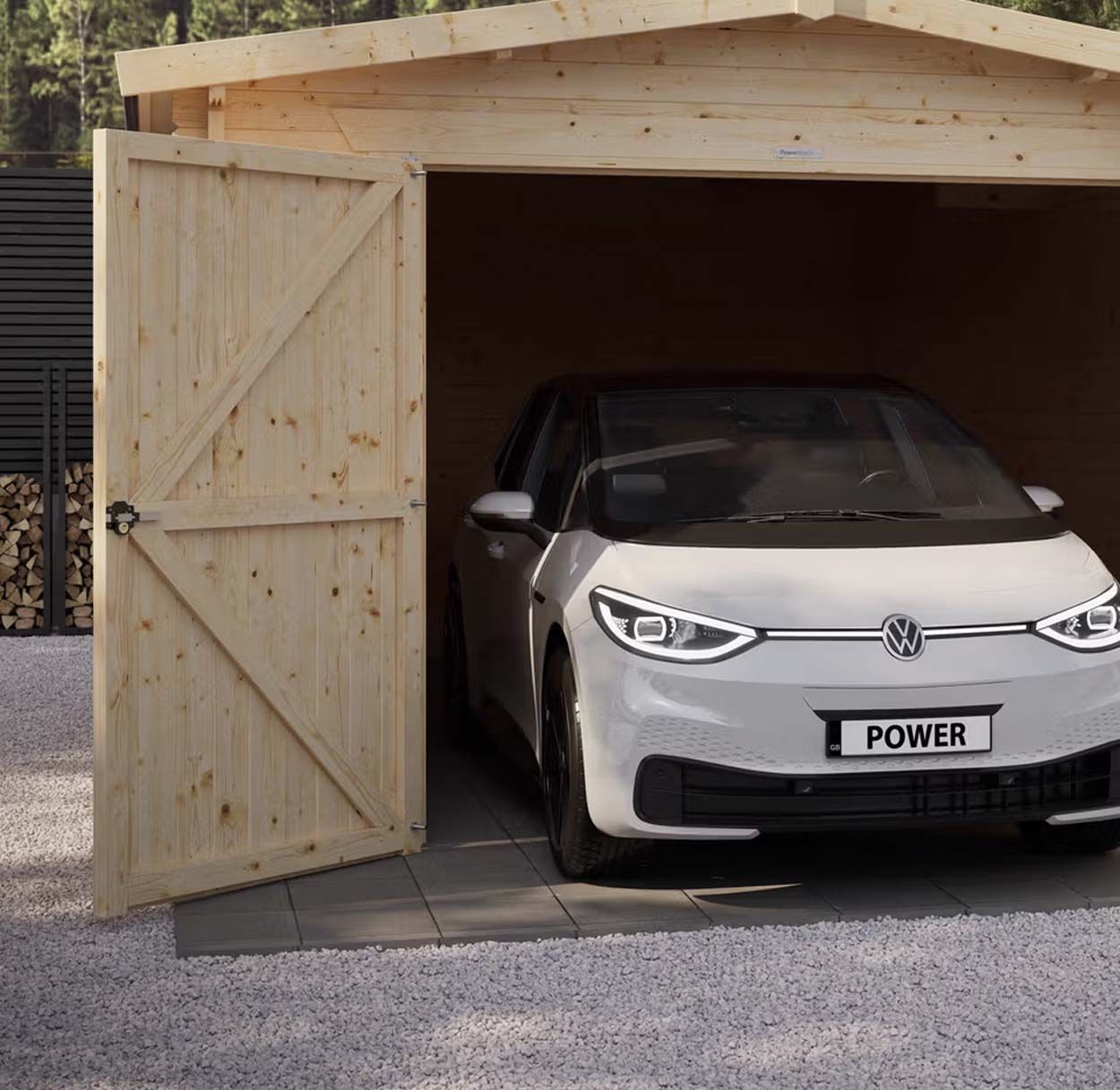 Powersheds Pent Garage Log Cabin 14ftx16ft